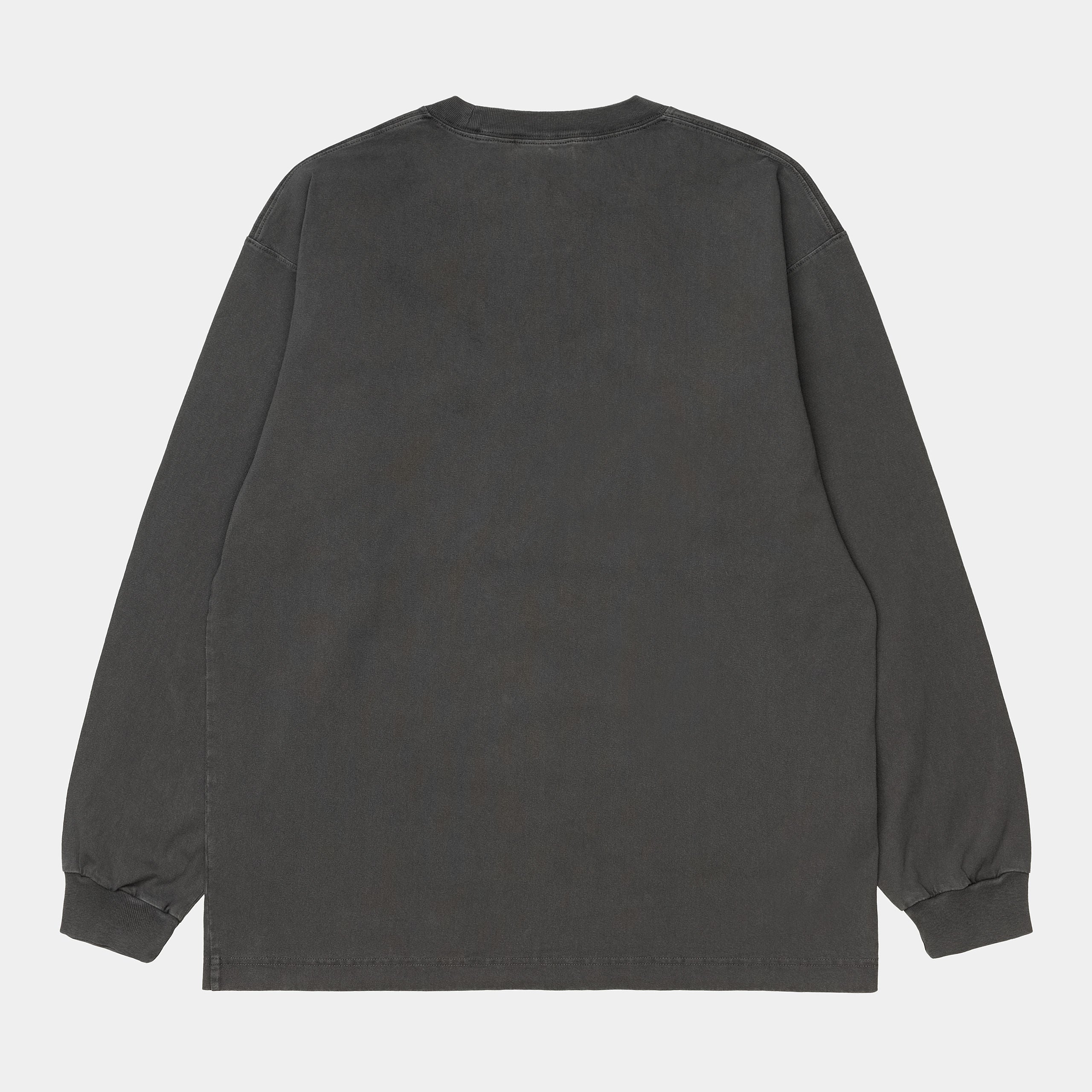 “Schwarzes Carhartt WIP L/S Nelson T-Shirt. Langärmliges Herren-T-Shirt aus weichem Baumwolljersey. Bequeme, lockere Passform mit geripptem Rundhalsausschnitt und kleinem, gewebtem Carhartt Square Label auf der Brust. Klassisches Basic für jeden Tag.“
