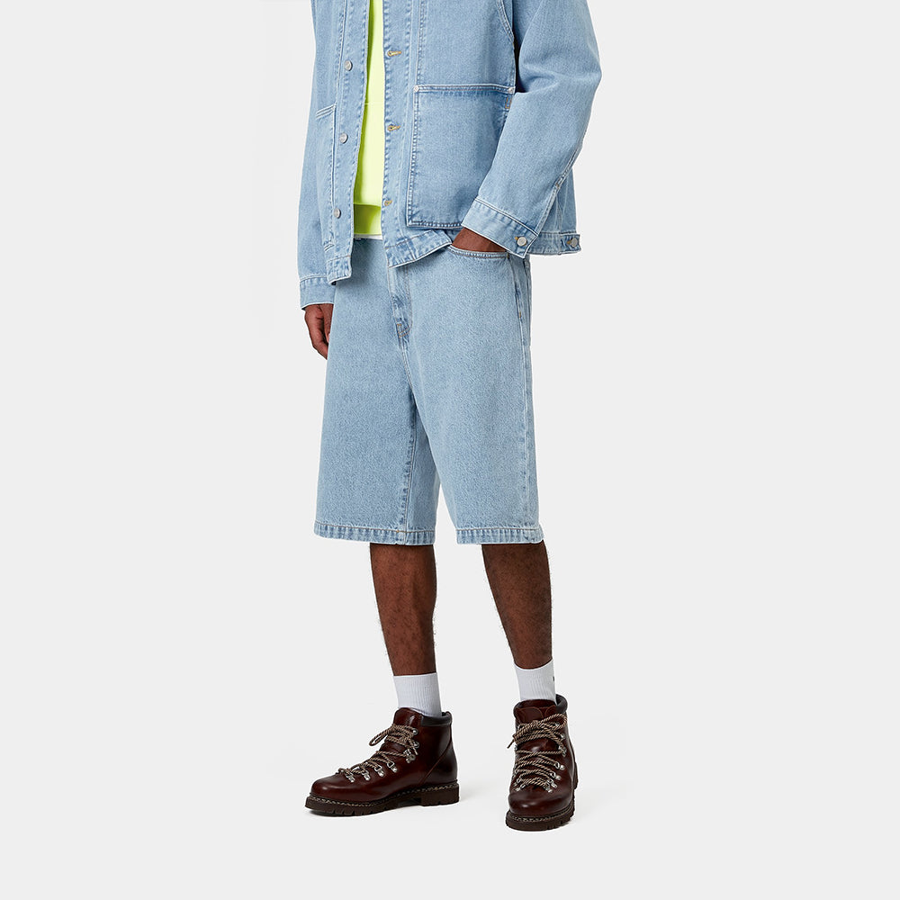 "Carhartt Landon Short in Blau (gebleicht), Denim, I030469_01_35, jeans shorts mit lockeren Schnitt, gebleichter Effekt für Vintage-Look."