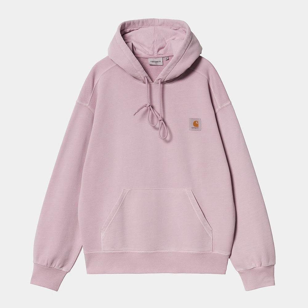 "Carhartt Nelson Sweat Hoodie in Hortensia, Baumwolle, Kapuze, 'garment dyed' für einzigartige Farbgebung."