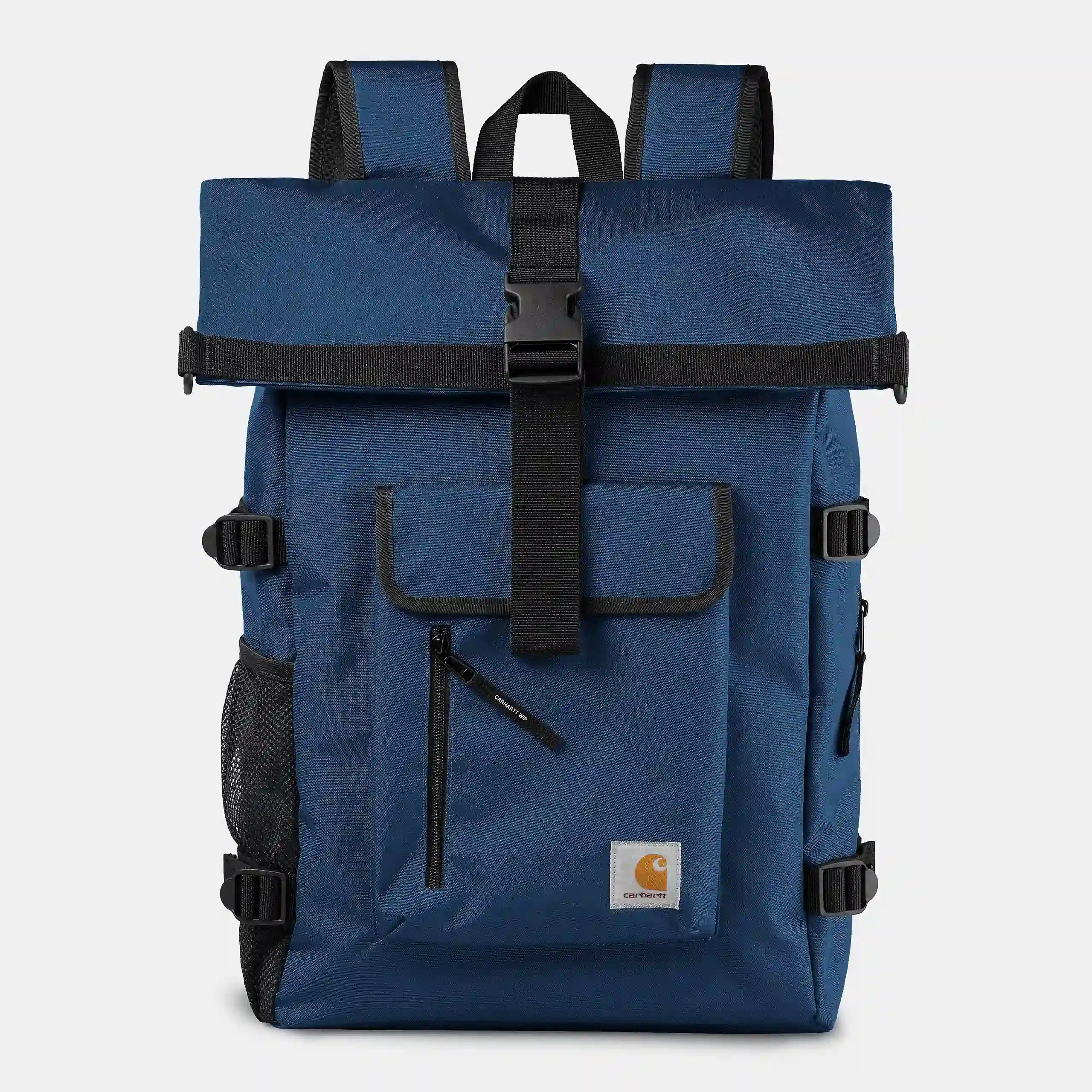 “Carhartt WIP Philis Backpack in Elder, I031575_1ZF_XX, Carhartt Rucksack aus robustem Polyester-Canvas, mit geräumigem Hauptfach, seitlichen Taschen und verstellbaren Trägern.“