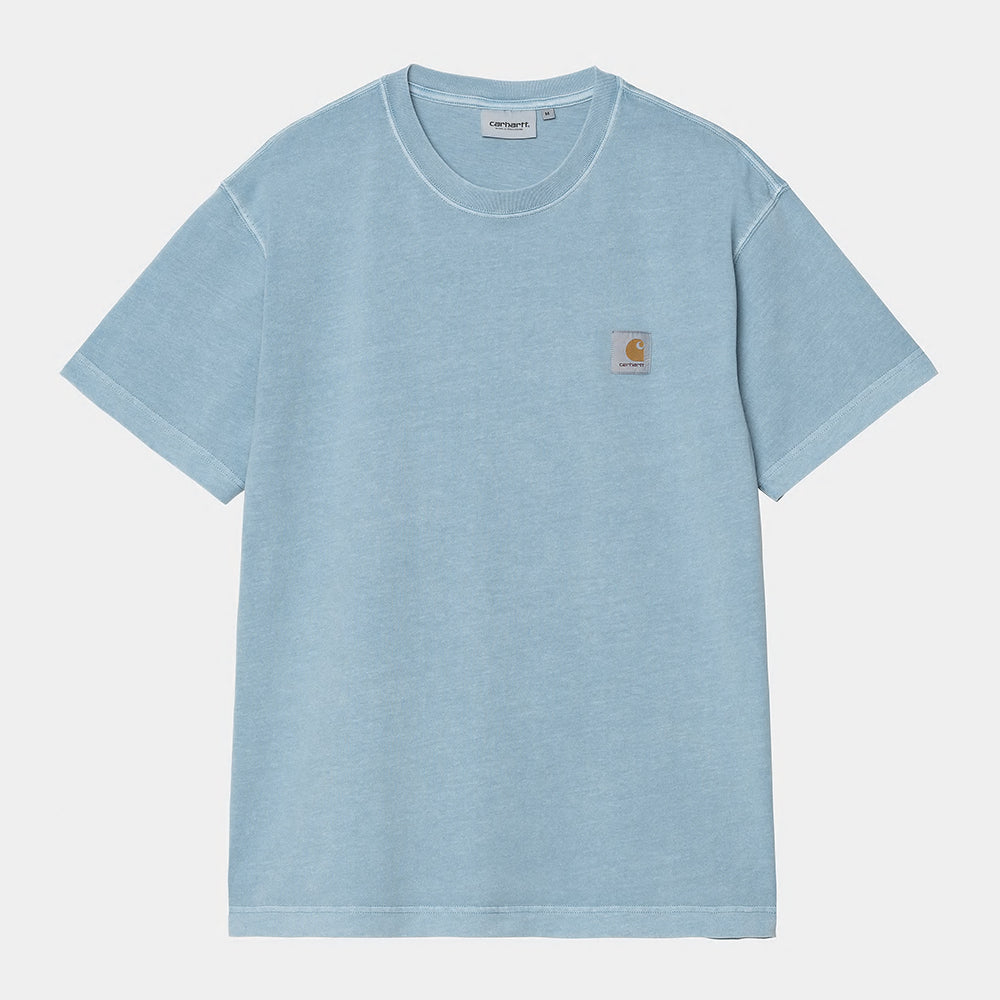 “Carhartt WIP S/S Nelson T-Shirt in Clay Blue, I029949_2PA_GD, ein Carhartt T-Shirt aus Baumwolle, stückgefärbt und einem loose Fit.“