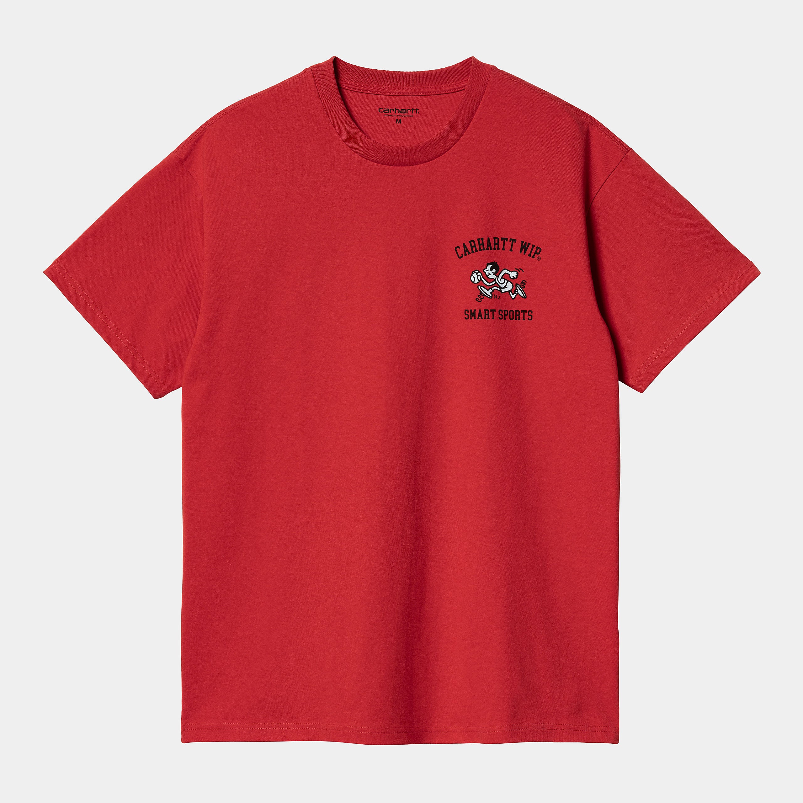 "Carhartt WIP S/S Smart Sports T-Shirt, Samba/Red, Baumwolljersey, kurzärmeliges Sportshirt in Rot mit dezentem Logo."