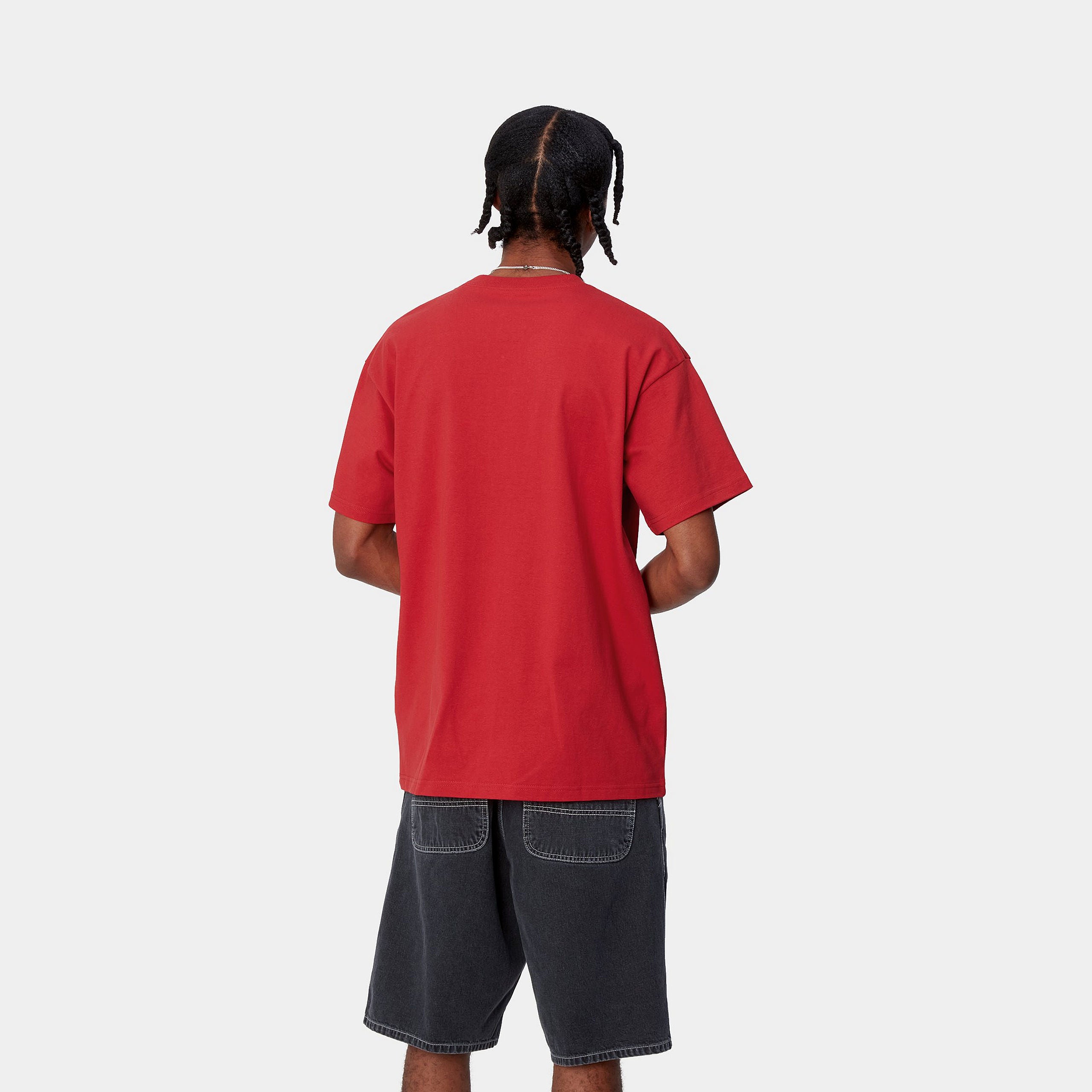 "Carhartt WIP S/S Smart Sports T-Shirt, Samba/Red, Baumwolljersey, kurzärmeliges Sportshirt in Rot mit dezentem Logo."