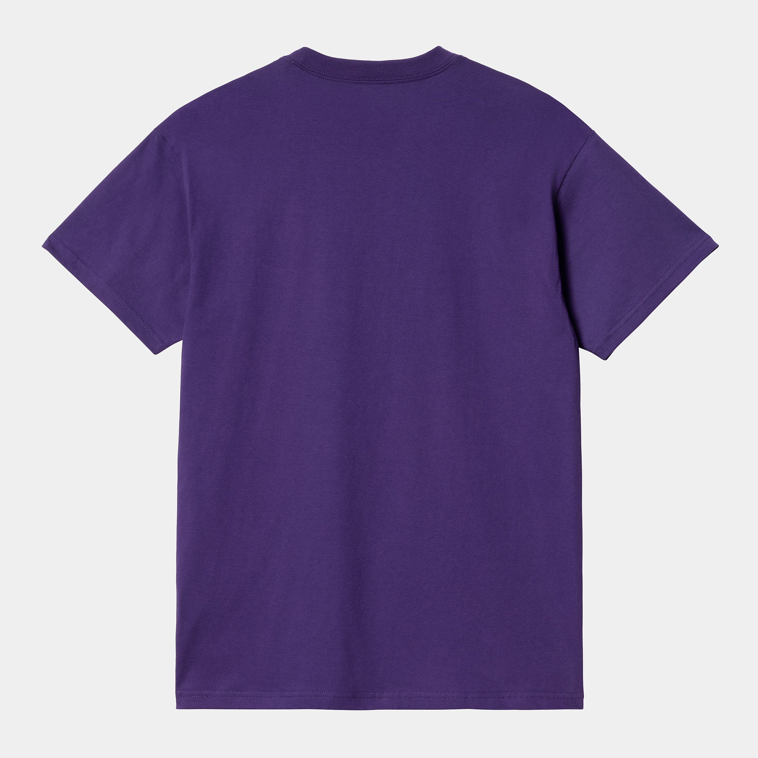 “Carhartt WIP S/S Tube T-Shirt – Tyrian. Lila T-Shirt aus Baumwolle mit lockerem Schnitt und Farbtuben Print auf der Brust.“