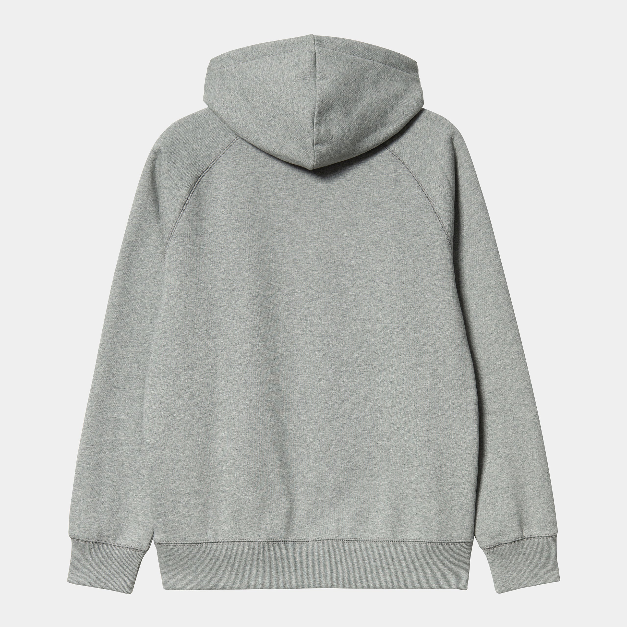 "Carhartt Hooded Chase Sweat in Grau meliert/Gold, I026384_00M_XX, carhartt hoodie aus Baumwollmischung, Kapuze, Gold-Logo Stickerei, klassischer Hoodie-Stil."