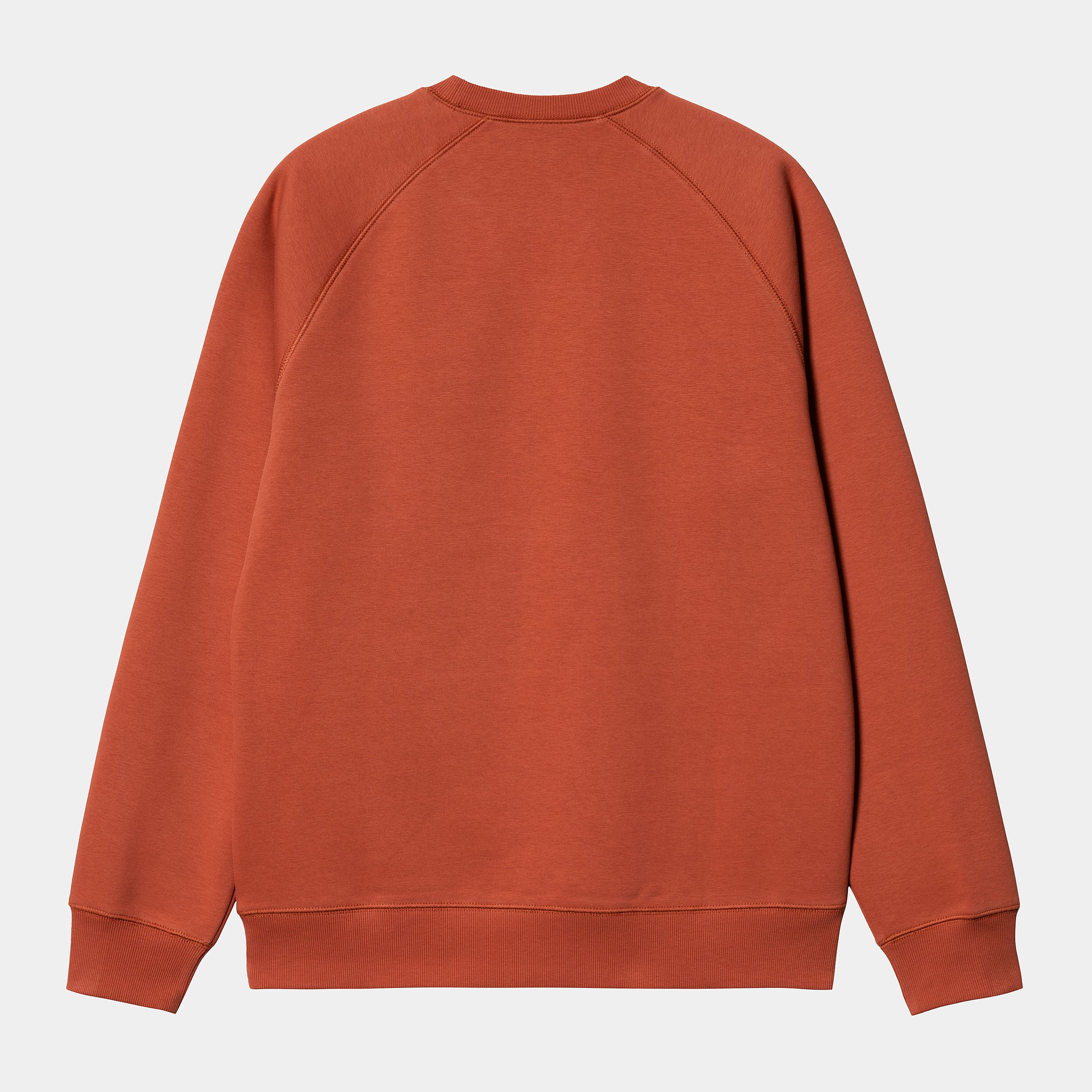 "Carhartt Chase Sweatshirt in Phoenix / Gold, Baumwollmischung, Raglanärmel, goldene Logo-Stickerei."