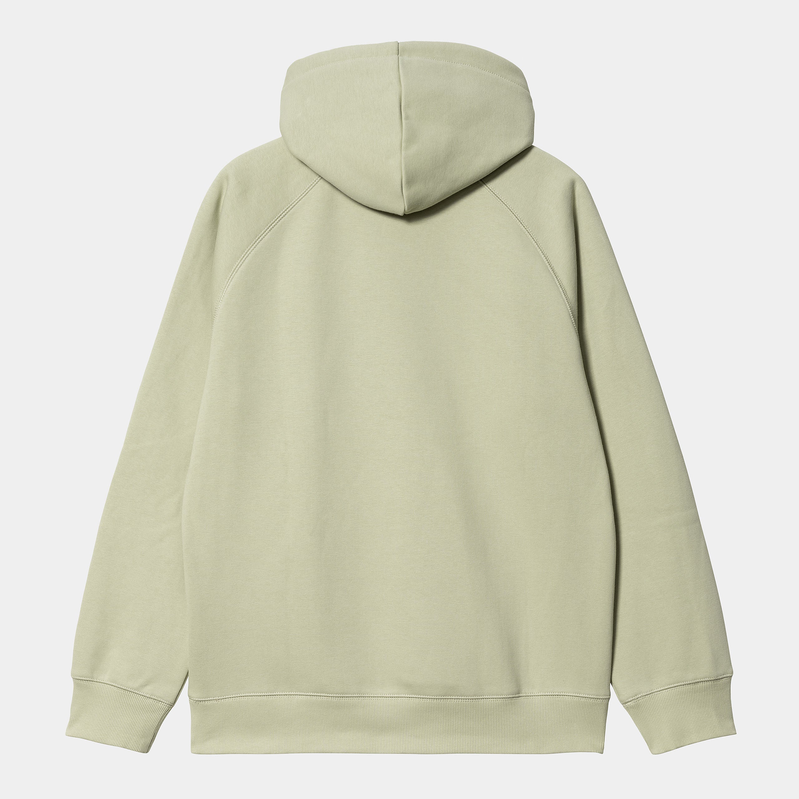 "Carhartt WIP Hooded Chase Sweatshirt, Agave/Gold (Grün/Gold), Baumwollmischung, Kapuzenpullover mit Raglanärmeln und kleinem Logo am Ärmel."