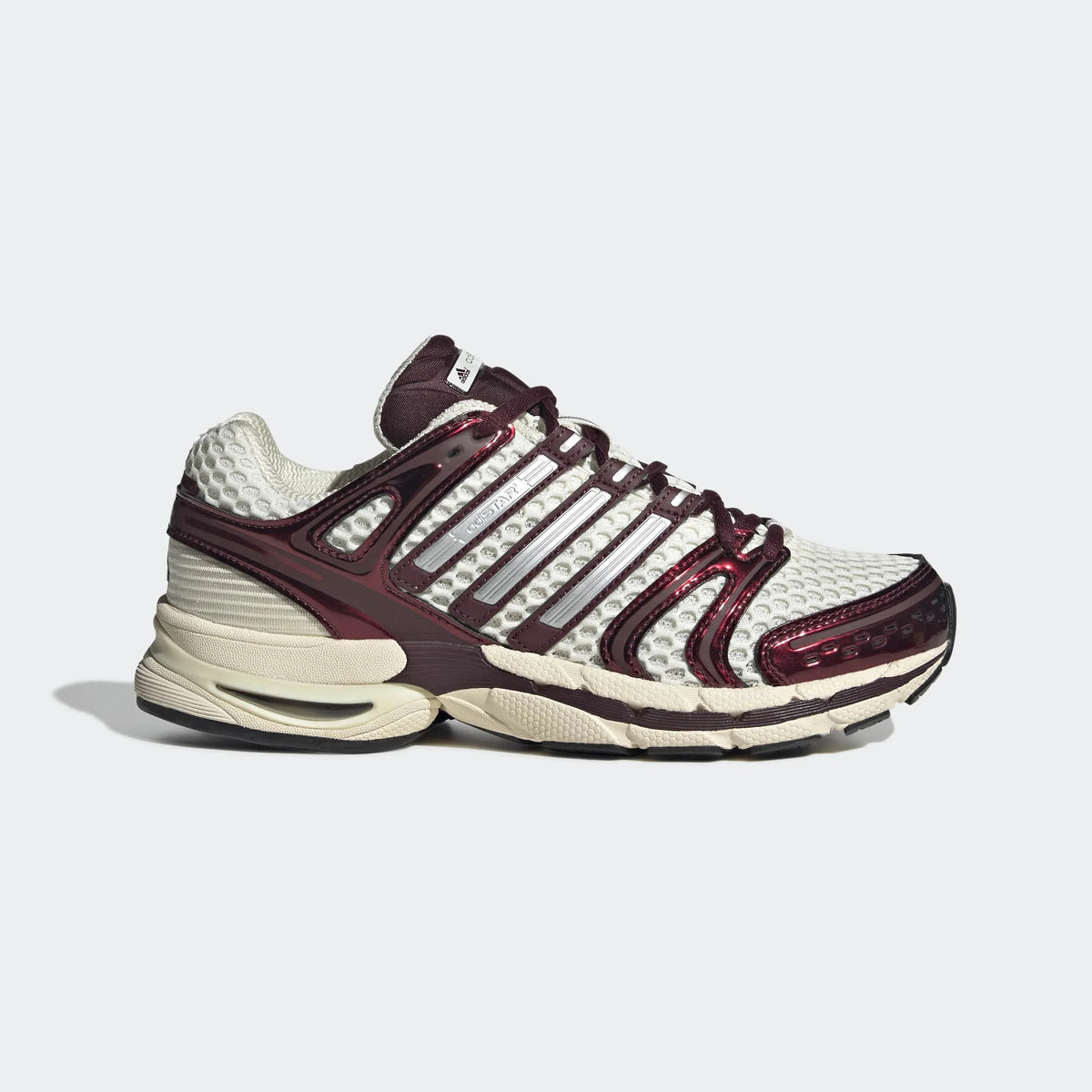 adidas Originals Adistar Control 5 Sneaker in Cream White / Silver Metallic / Maroon