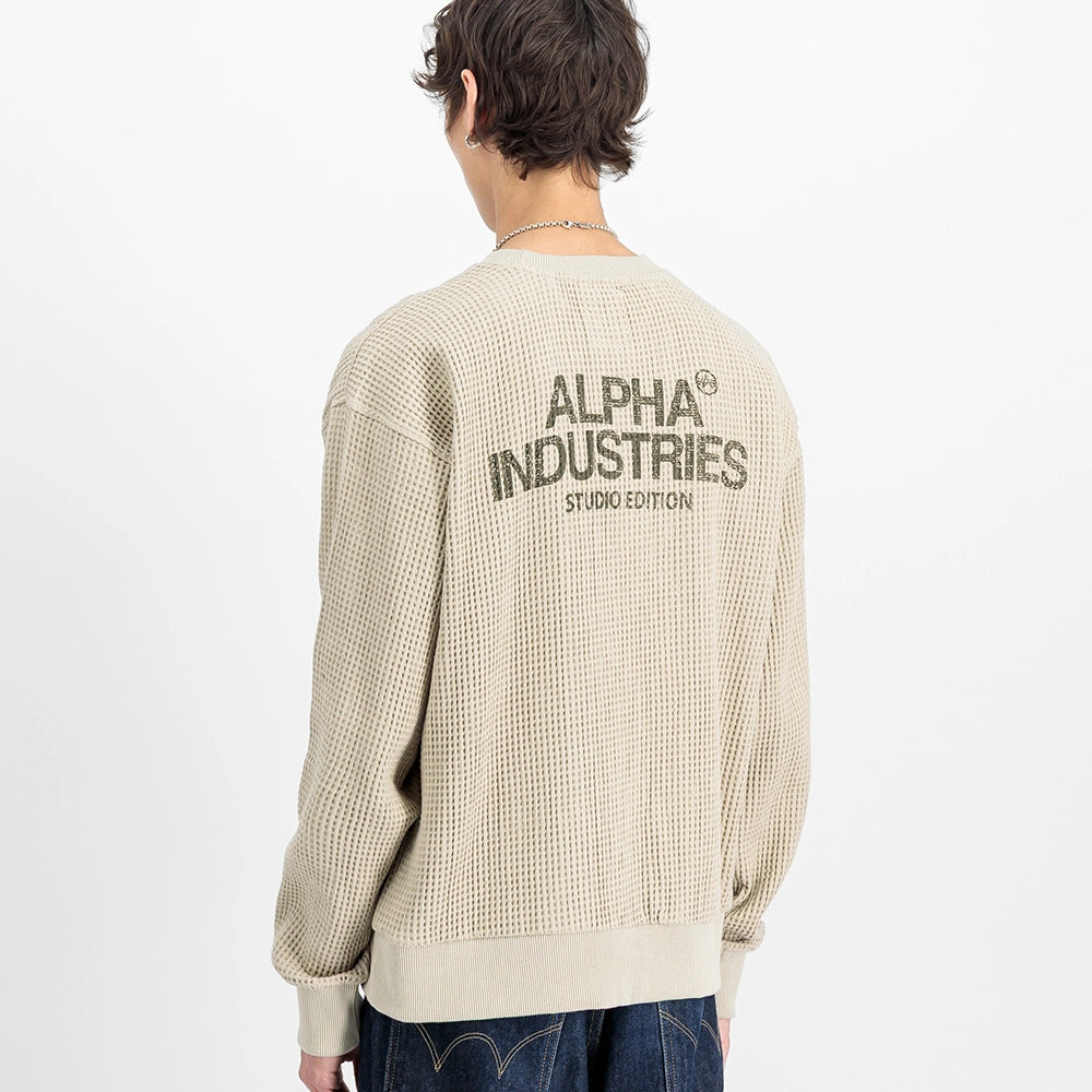Alpha Industries Studio Waffle Sweatshirt - Organic Beige
