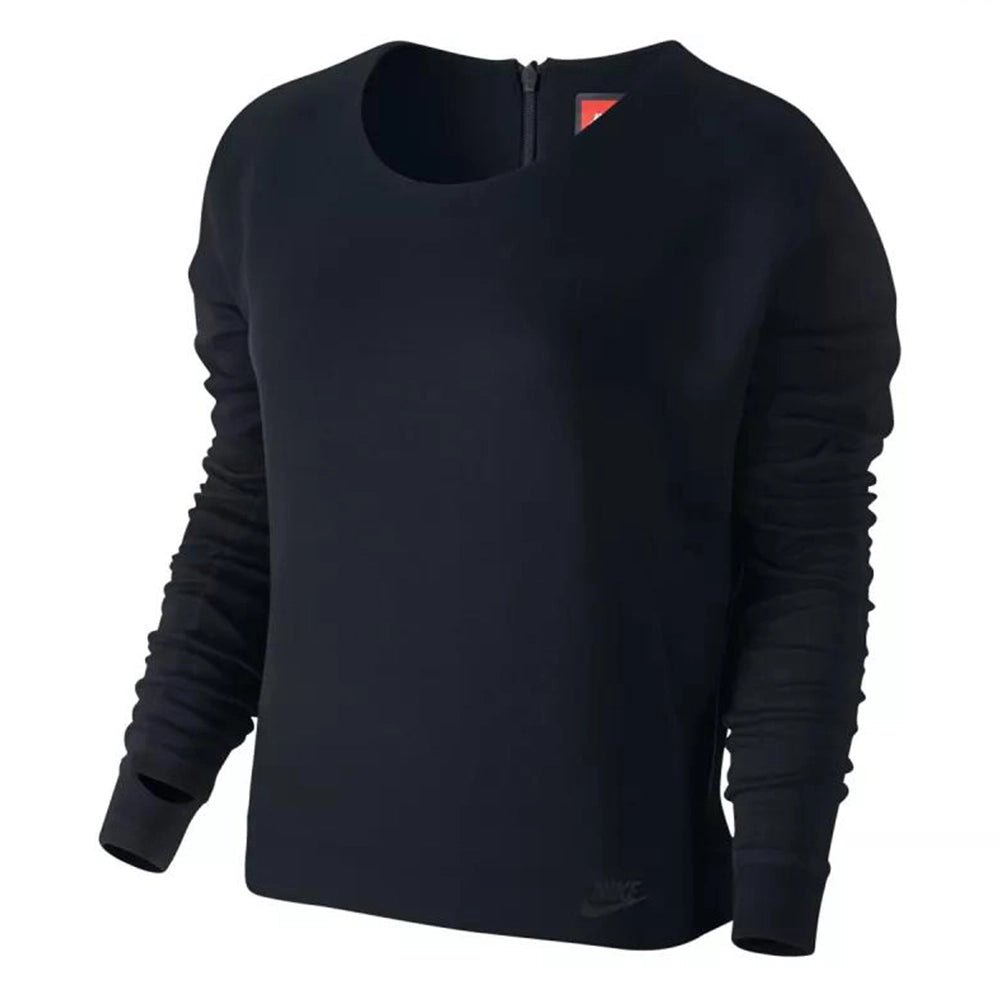 “Nike Sportswear Tech Fleece Crew Sweater Damen in Schwarz. Leichter, warmer Pullover aus Tech-Fleece-Material mit gerippten Bündchen.“
