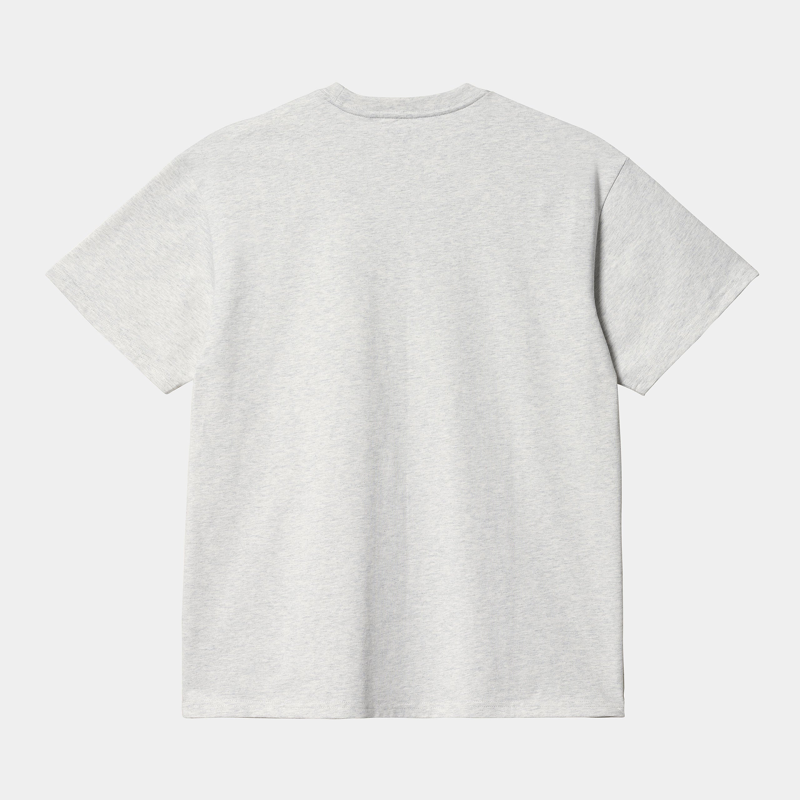 „Grau meliertes Carhartt WIP S/S Chase T-Shirt in Ash Heather / Gold (I026391) mit goldener Logo-Stickerei am Ärmel – zeitloses Heavyweight-Basic bei Stickabush Berlin.“