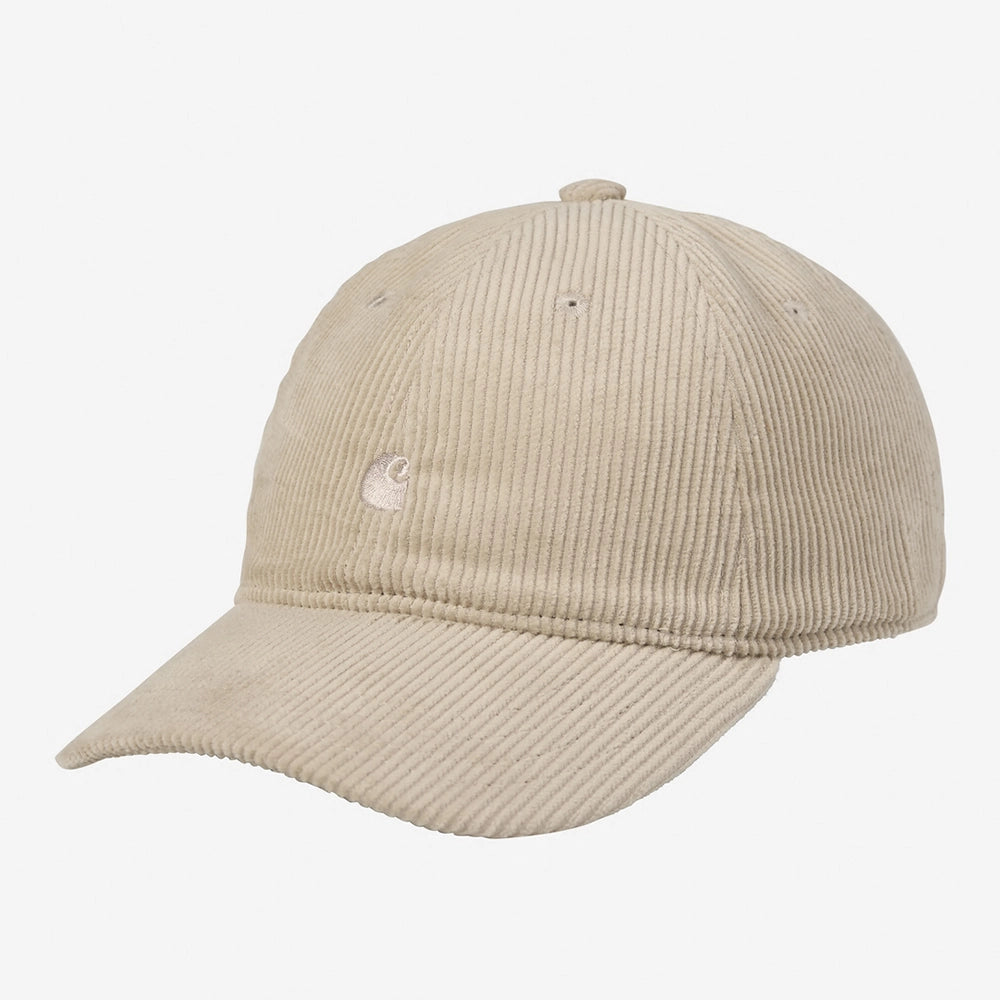 "Carhartt WIP Harlem Cap in Wall (Beige). Baseball-Cap aus Baumwoll-Cord, mit gesticktem Logo und verstellbarem Riemen."