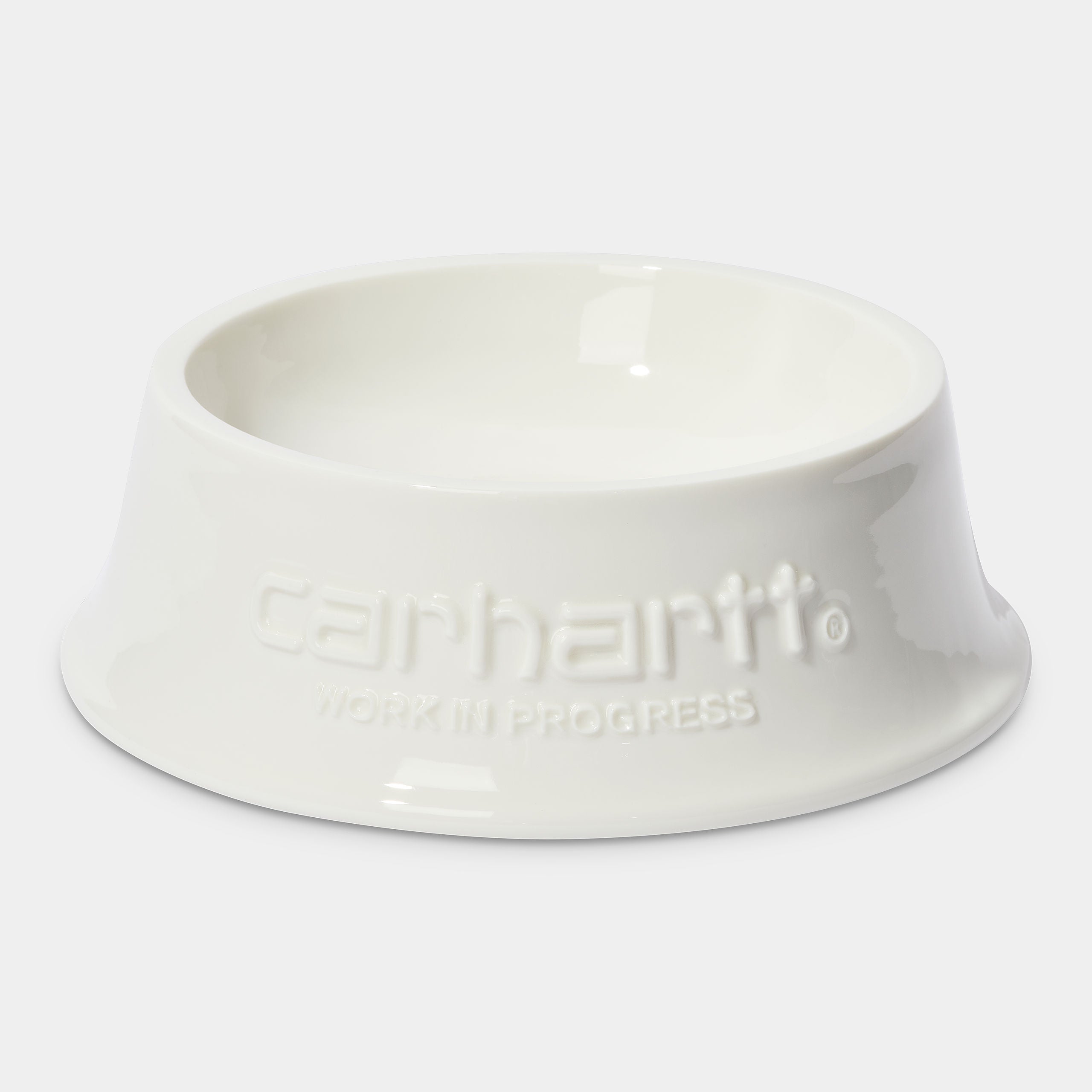 “Carhartt WIP Airwaves Dog Bowl Ceramic - Wax I029221_D6_00: Ein Fressnapf aus Keramik gefertigt und in einer Creme Farbe.“