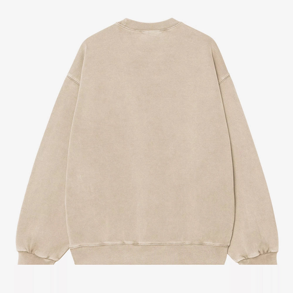 "Carhartt WIP Vista Crewneck in Off-White (Fleur De Sel) mit Balloon Fit und tonalem Square Label auf der Brust bei Stickabush Berlin.“