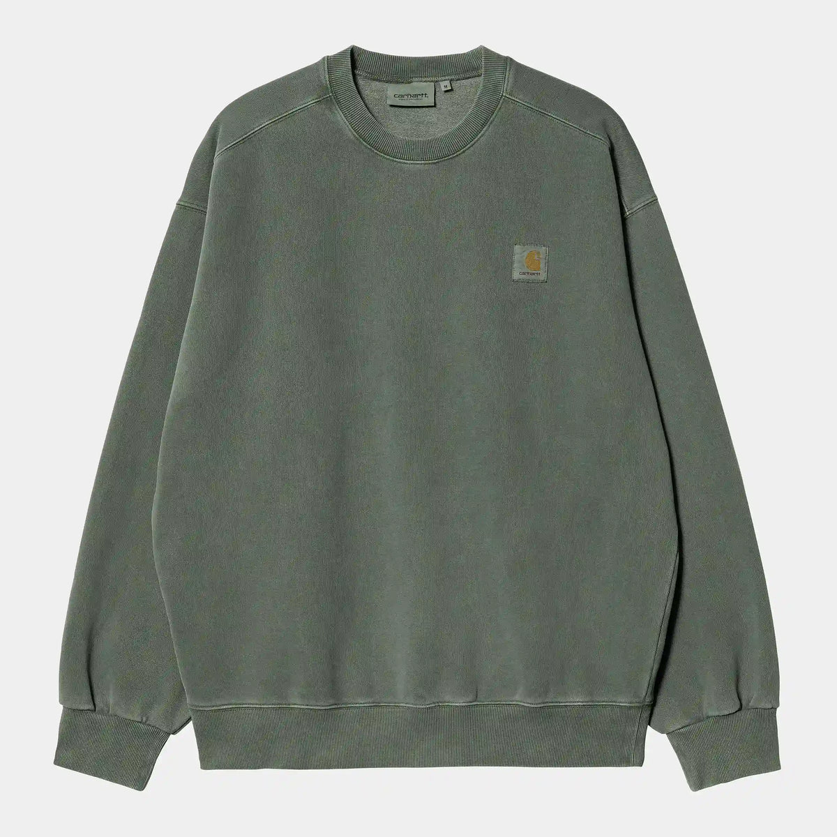 Carhartt WIP Vista Sweat in der Farbe Boxwood (Garment Dyed) Frontansicht – STICKABUSH Streetwear Store Berlin-Kreuzberg