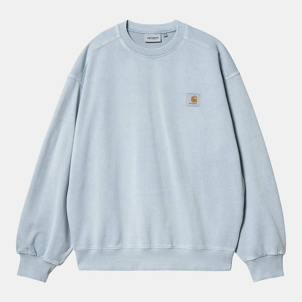 Carhartt WIP Vista Sweat Dusty Ice Bleached Blue (I029522) – Frontansicht bei STICKABUSH Berlin
