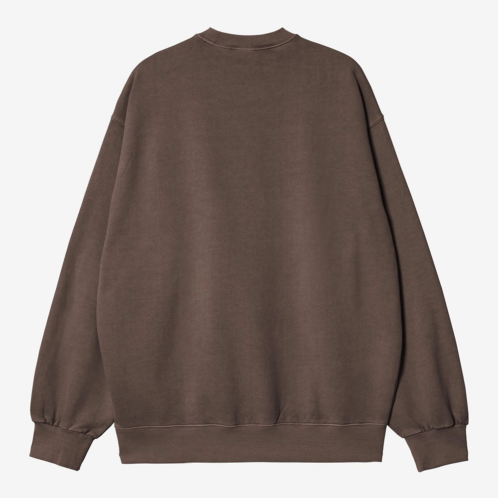 Carhartt WIP Vista Sweat in der Farbe Tobacco (Garment Dyed) Rueckansicht – STICKABUSH Streetwear Store Berlin-Kreuzberg