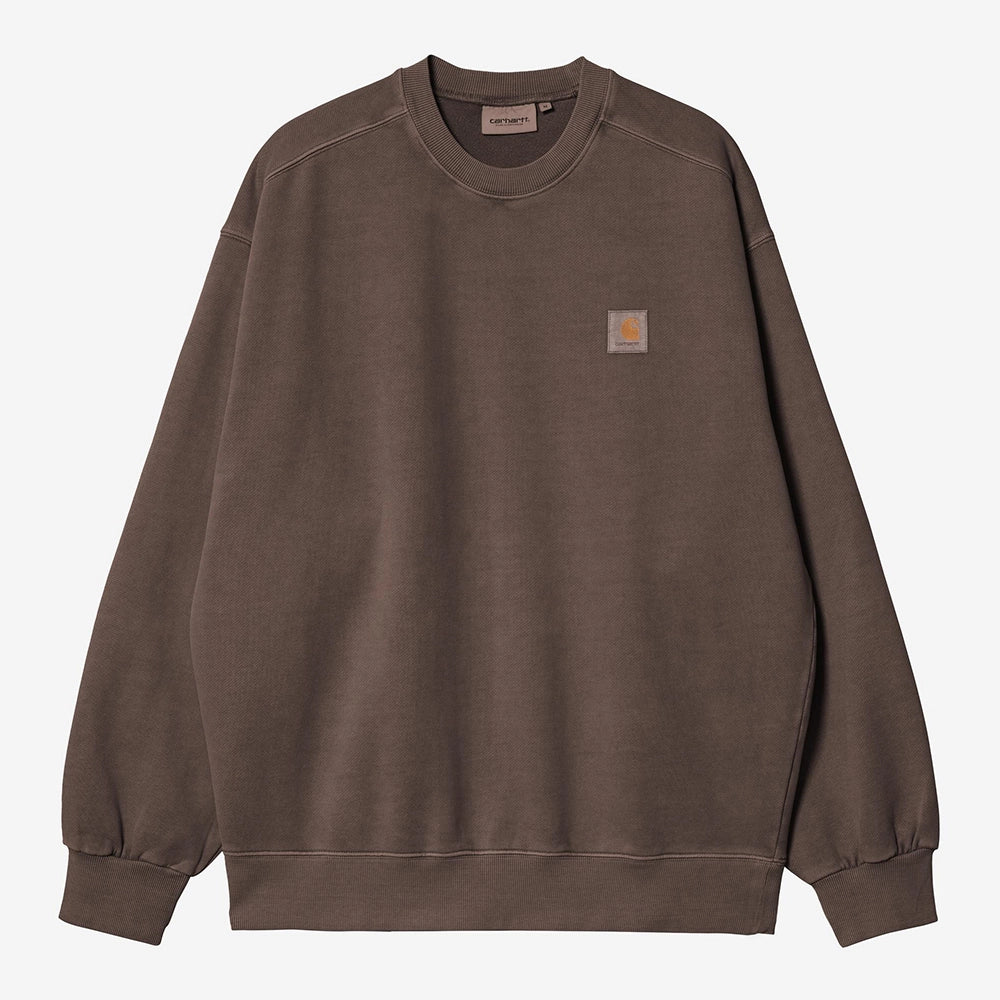 Carhartt WIP Vista Sweat in der Farbe Tobacco (Garment Dyed) Frontansicht – STICKABUSH Streetwear Store Berlin-Kreuzberg
