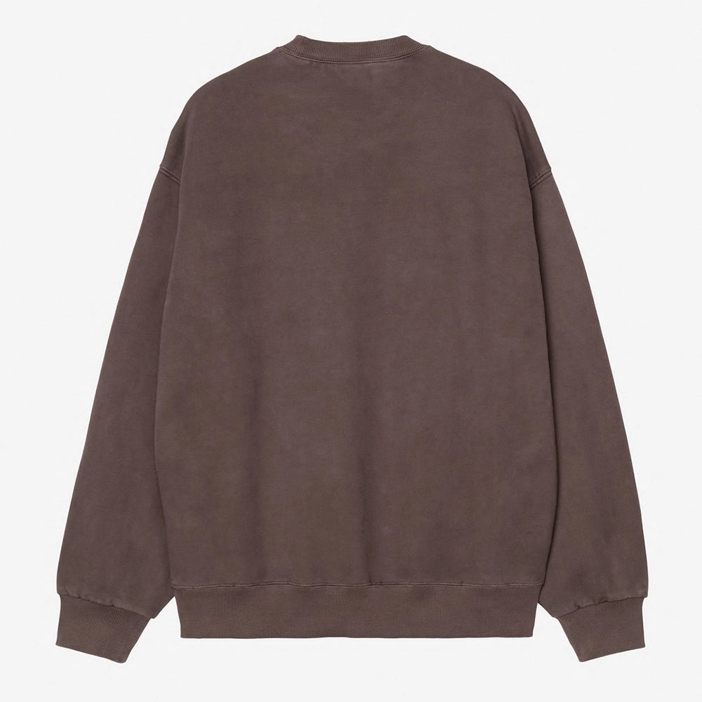 “Carhartt WIP Vista Sweat in Palisander. Locker geschnittener Pullover aus schwerem Baumwolljersey, mit kleinem Logo-Stick.“