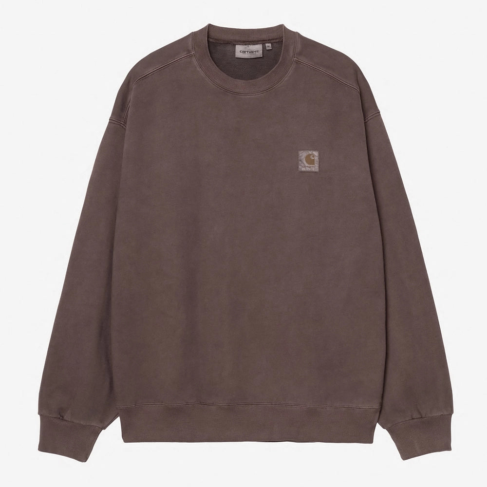 “Carhartt WIP Vista Sweat in Palisander. Locker geschnittener Pullover aus schwerem Baumwolljersey, mit kleinem Logo-Stick.“