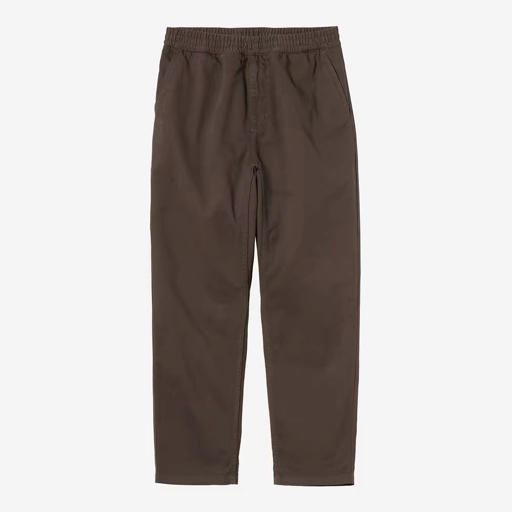 “Carhartt WIP Flint Pant aus Baumwoll-Twill in Tobacco mit elastischem Bund, Kordelzug und gewebtem Square Label jetzt bei STICKABUSH.“