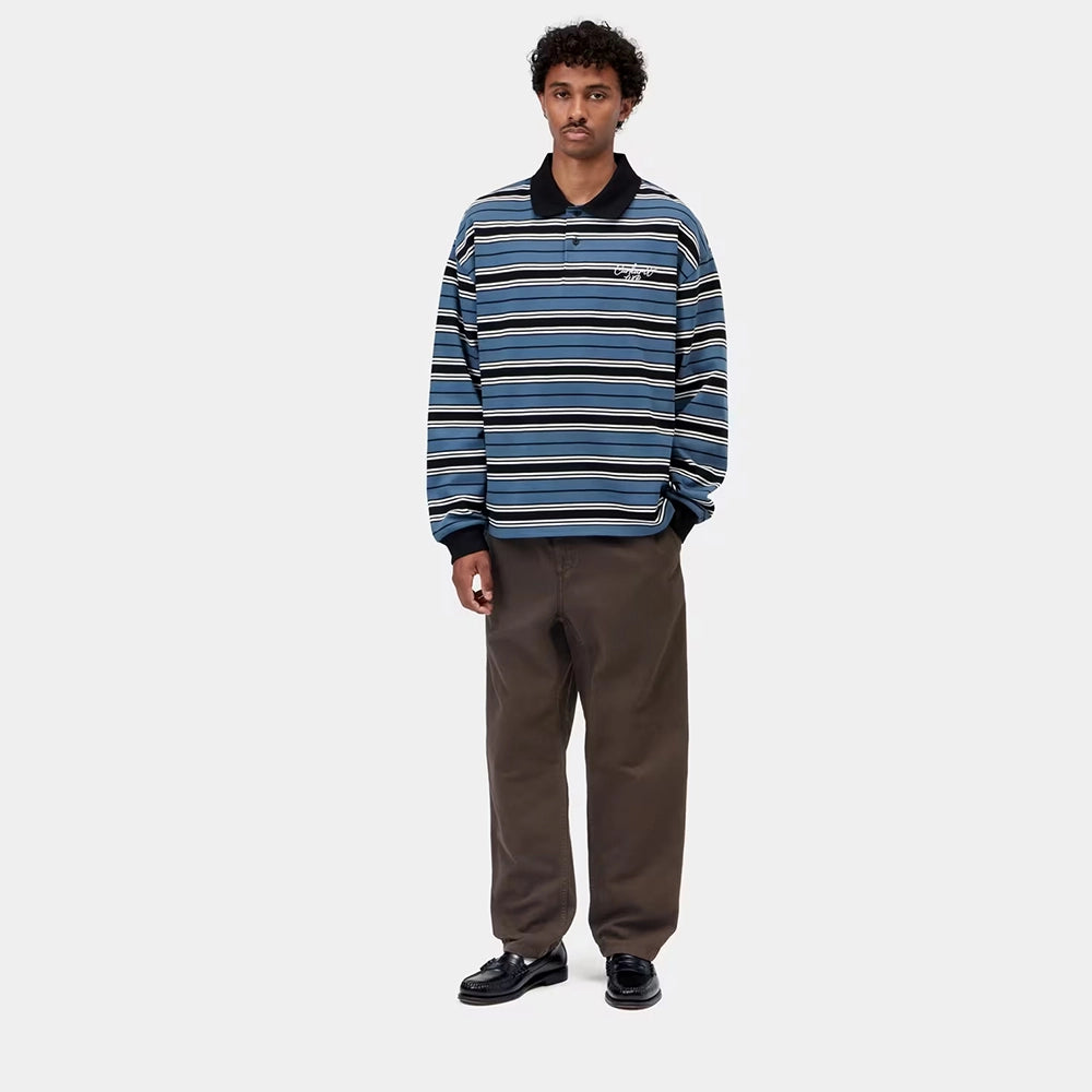 “Carhartt WIP Flint Pant aus Baumwoll-Twill in Tobacco mit elastischem Bund, Kordelzug und gewebtem Square Label jetzt bei STICKABUSH.“