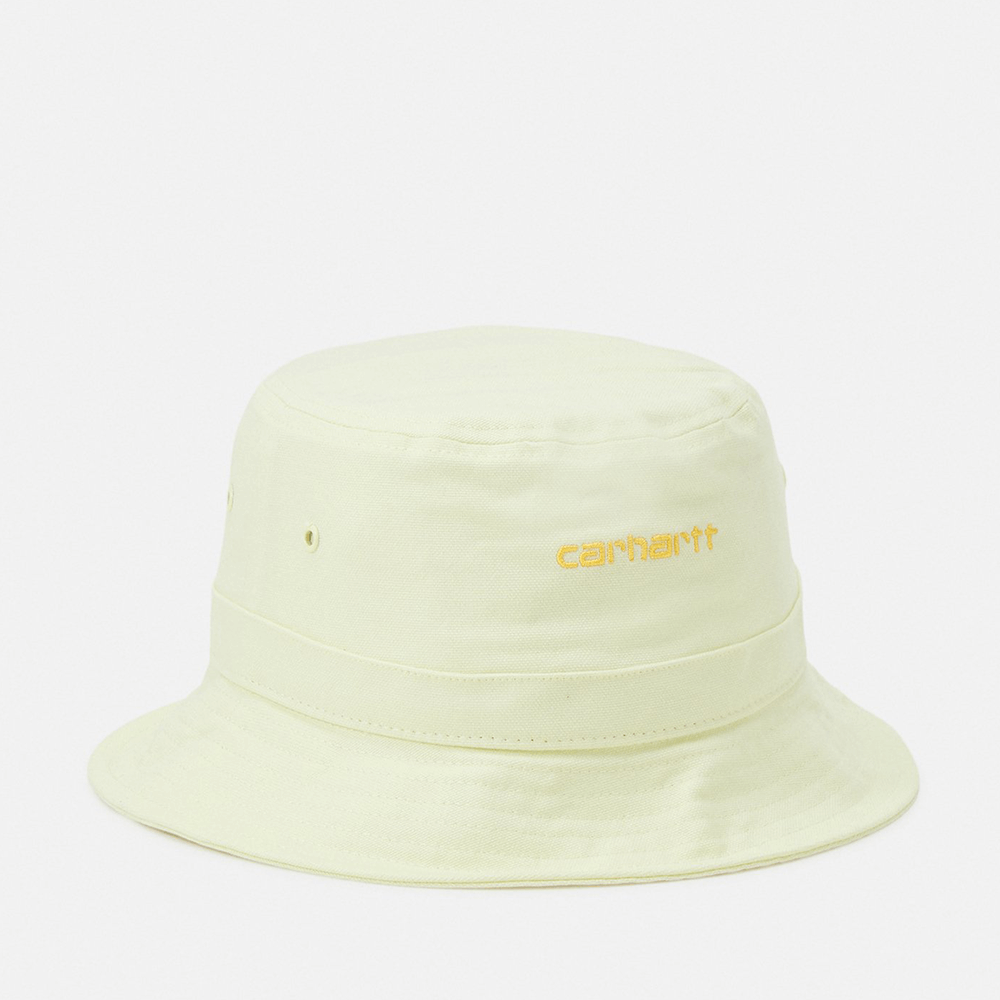 Carhartt WIP Script Bucket Hat: Hellgelb - STAB Fischerhut, Anglerhut, Hut kaufen, Streetwear in Berlin, Sneaker Shop, Adidas Schuhe.

