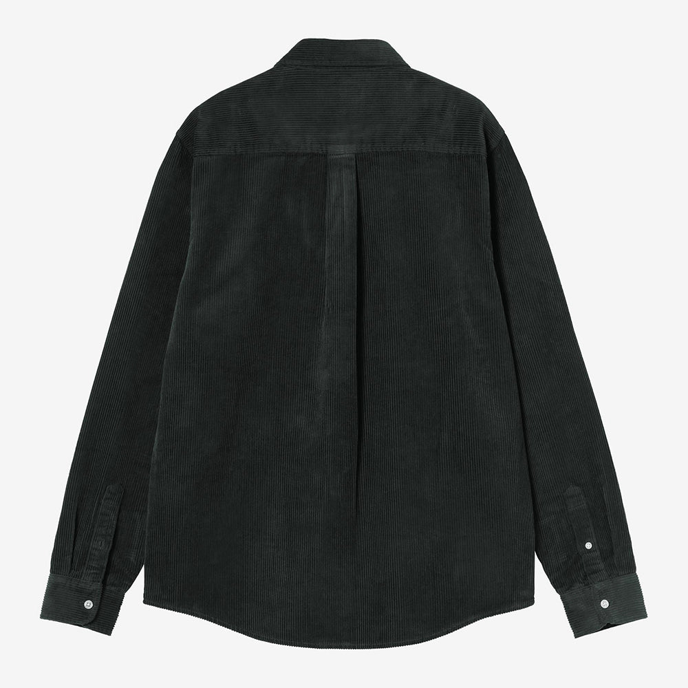 Carhartt WIP L/S Madison Cord Shirt in der Farbe Raven Rueckansicht – STICKABUSH Streetwear Store Berlin-Kreuzberg