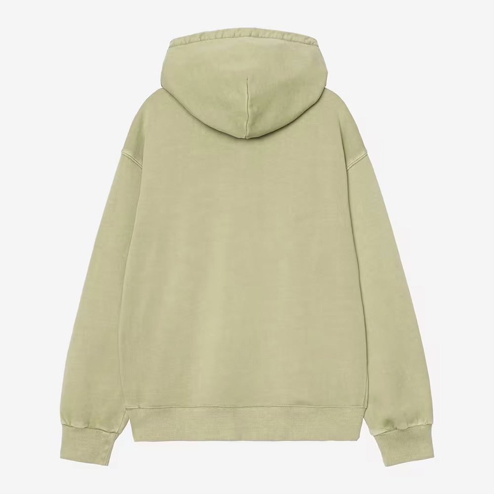 Carhartt WIP Nelson Hoodie in Gentle Green – Oversized Balloon Fit mit Pigmentfärbung bei Stickabush Berlin.“