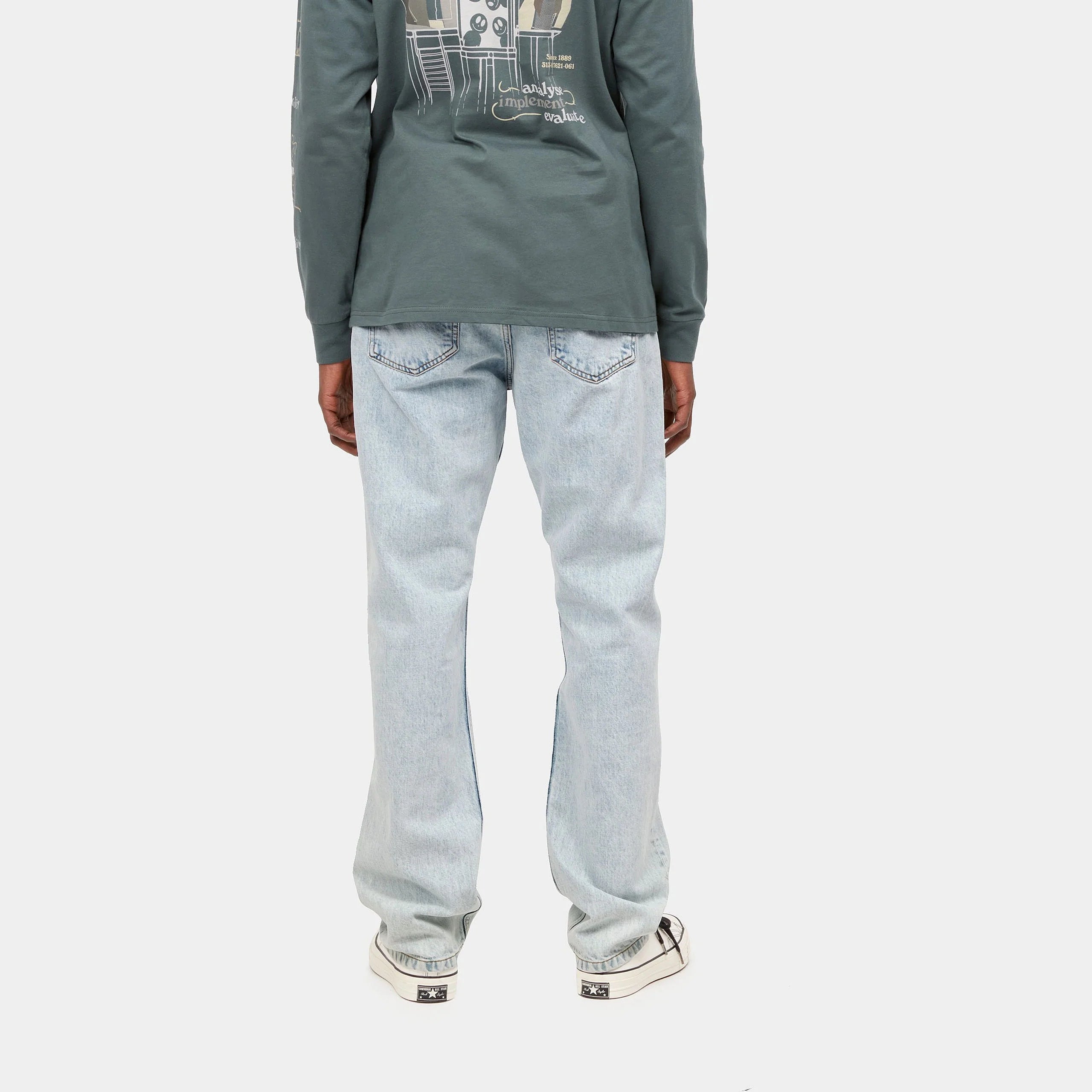 "Carhartt WIP Nolan Pant in Blau (sonnengebleicht), I030470_01_25, carhartt jeans aus Baumwolle, Relaxed Tapered Fit, klassisch 5 Pocket Hose."
