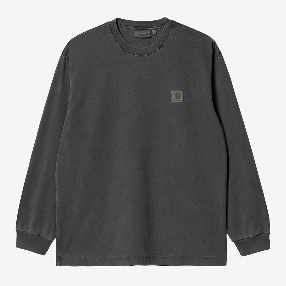 “Carhartt WIP Vista Longsleeve in Black. Lockeres Shirt aus Baumwolljersey, mit kleinem Logo-Stick auf der Brust.“