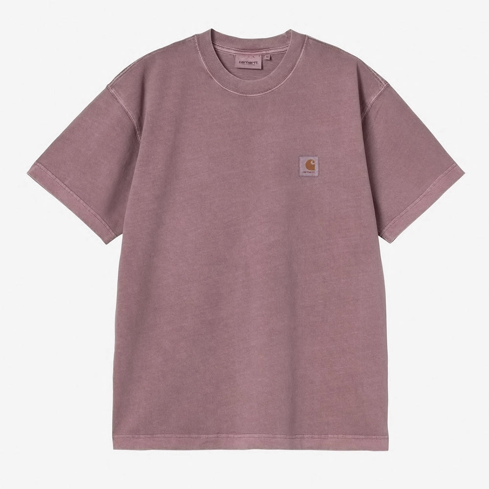 “Carhartt WIP Vista T-Shirt in sattem Phlox-Pink. Lockeres Shirt aus Baumwolljersey, mit kleinem Logo-Stick auf der Brust bei Stickabush Berlin.“