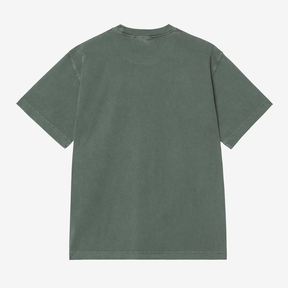 Carhartt WIP S/S Vista T-Shirt in der Farbe Dark Scarab (Garment Dyed) Rueckansicht – STICKABUSH Streetwear Store Berlin-Kreuzberg