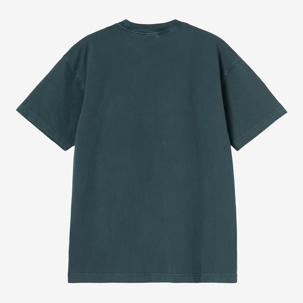 “Carhartt WIP Vista T-Shirt in Dunkeltürkis. Lockeres Shirt aus Baumwolljersey, mit kleinem Logo-Stick auf der Brust.“