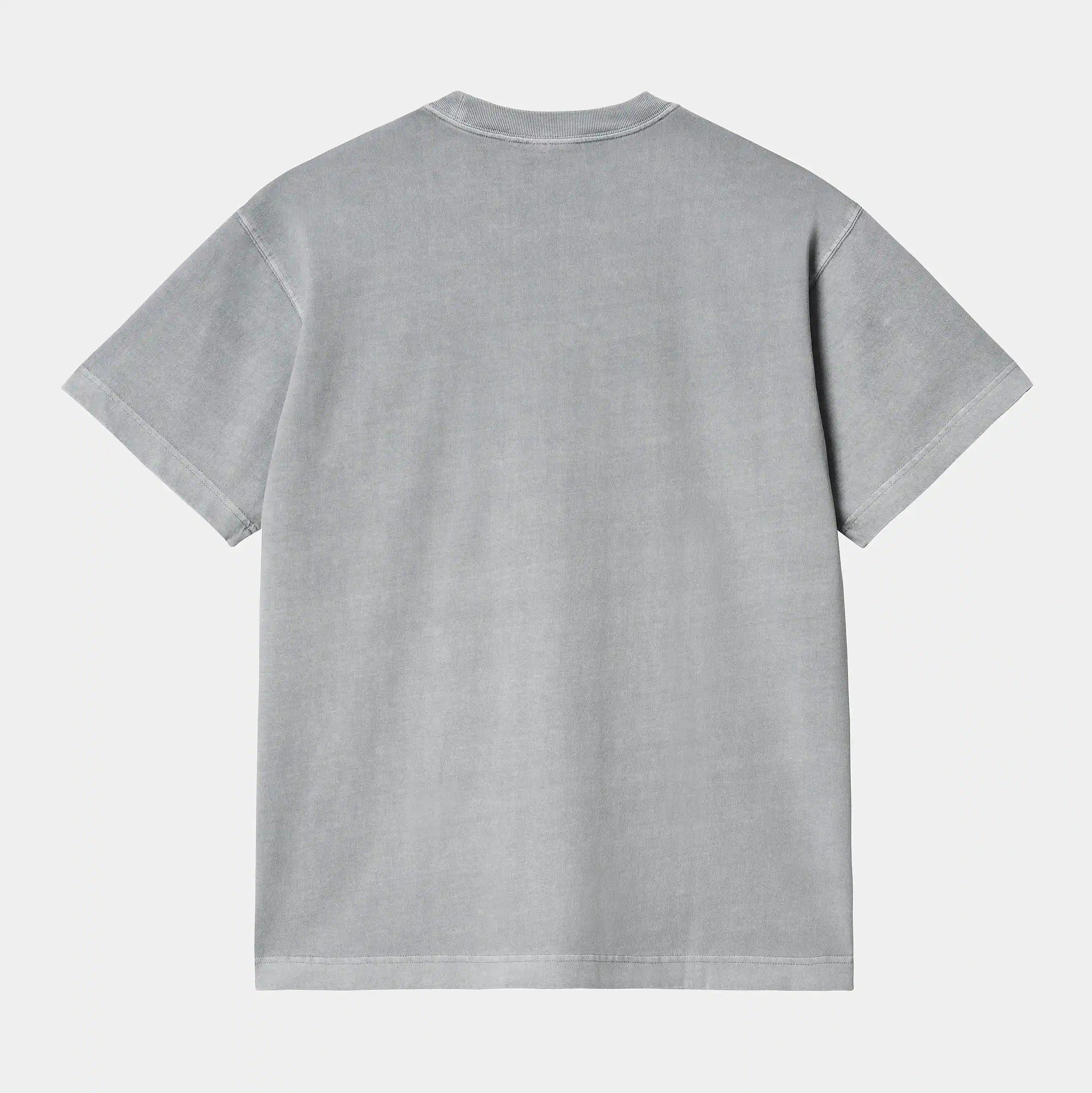 “Helles, leicht verwaschenes Grau (Mirror) Carhartt WIP S/S Vista T-Shirt. Kurzärmliges Herren-T-Shirt aus schwerem Baumwolljersey.“

