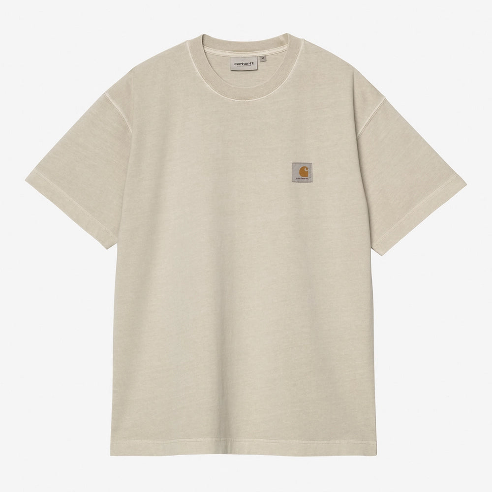 Carhartt WIP Vista T-Shirt in Beige. Lockeres Shirt aus Baumwolljersey, mit kleinem Logo-Stick auf der Brust.
