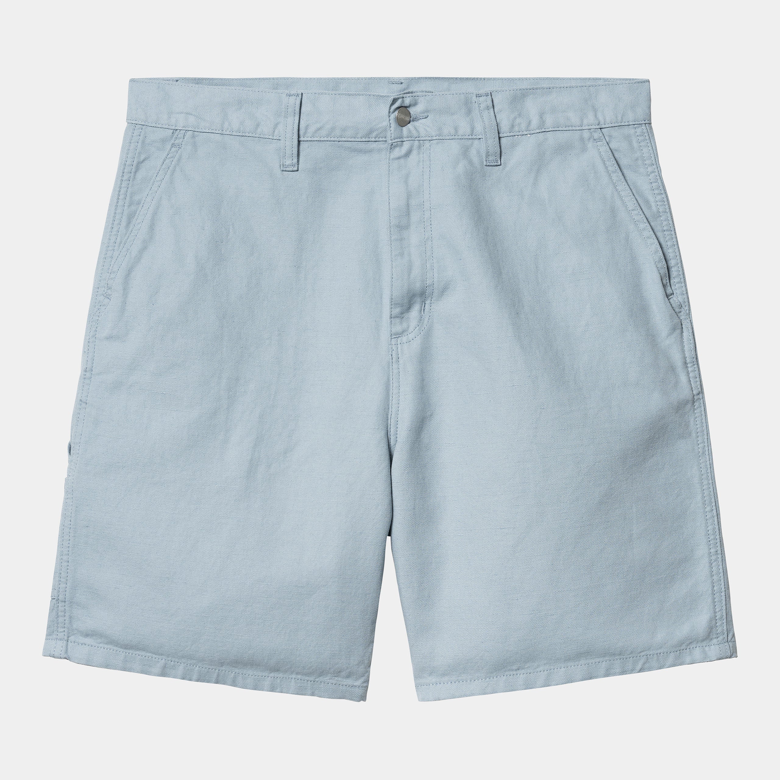 "Carhartt Walter Single Knee Short in Misty Sky, I033583_0W9_02, carhartt shorts aus Baumwolle, lockere Passform, klassische Arbeitsshorts."