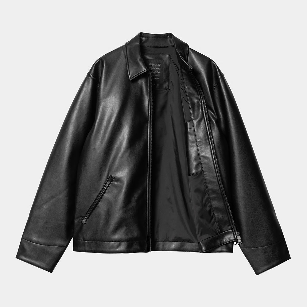 Carhartt WIP Detroit Jacket Summer | Black Faux Leather | Stickabush