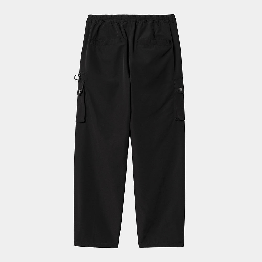 Die Carhartt Hose Irwin Pant in Schwarz I034503_89_XX: Eine Cargo Hose Herren im Streetwear-Stil mit elastischem Bund und mehreren Taschen, darunter große Seitenklappen. 