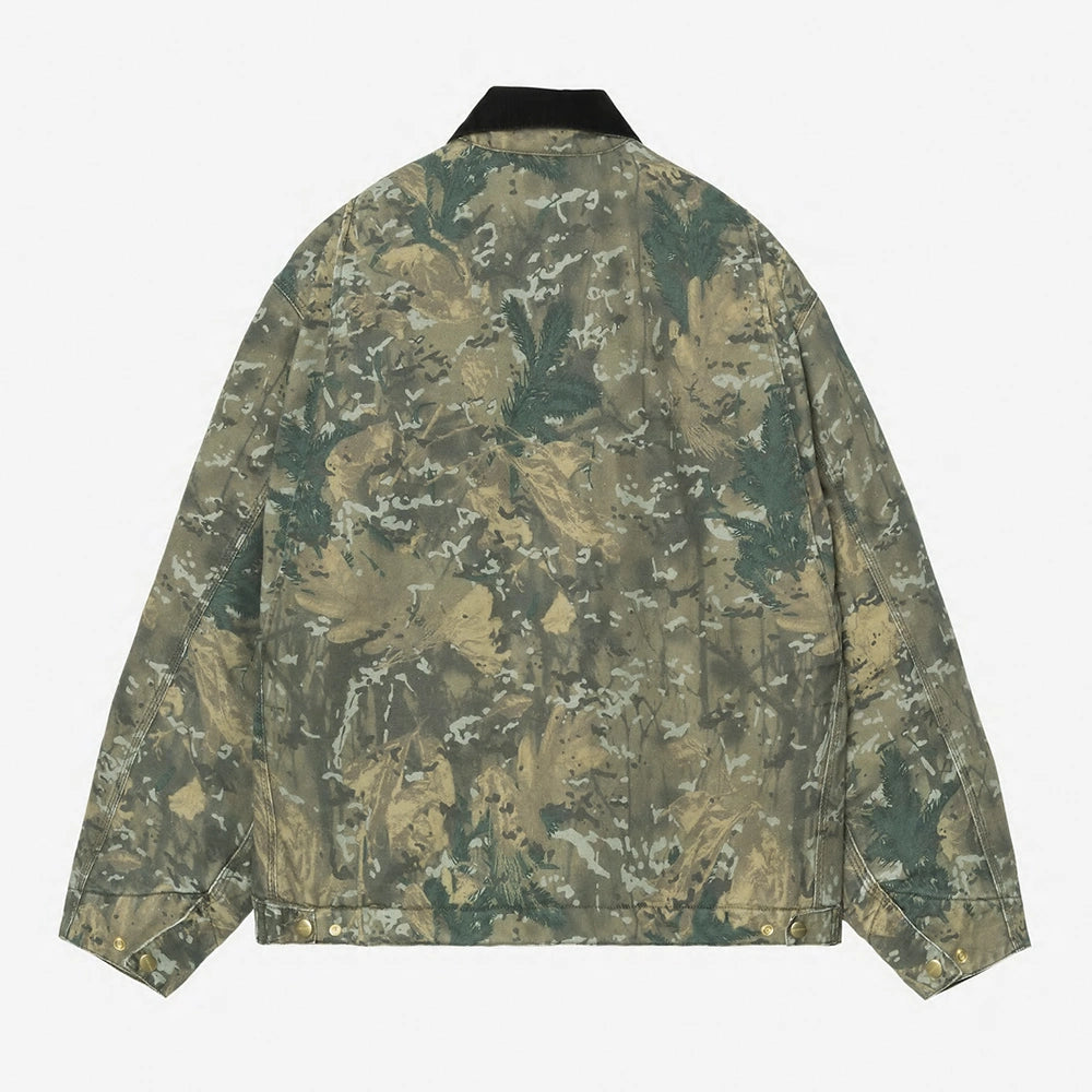 Carhartt WIP OG Detroit Jacket - Camo Combi, Green / Black (stone washed)