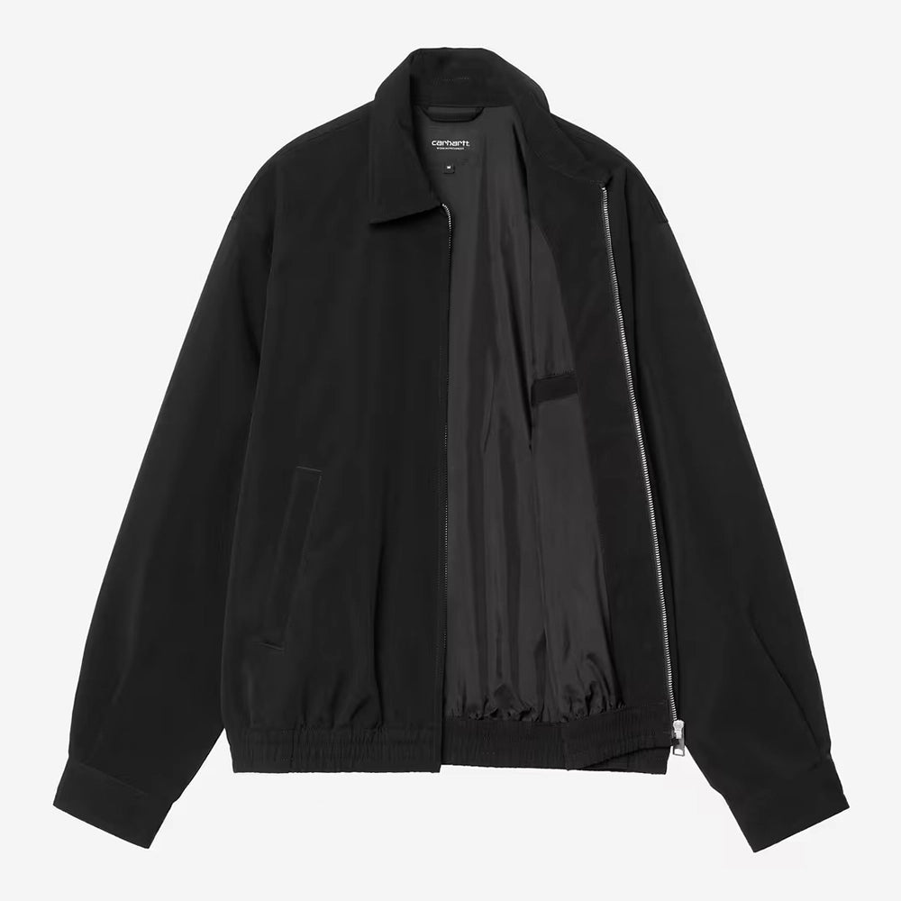 Carhartt WIP Neven Jacket in Schwarz (Black / Graphite), leichte Übergangsjacke aus robustem Canvas-Mischgewebe mit Reißverschluss und Workwear-Kragen.
