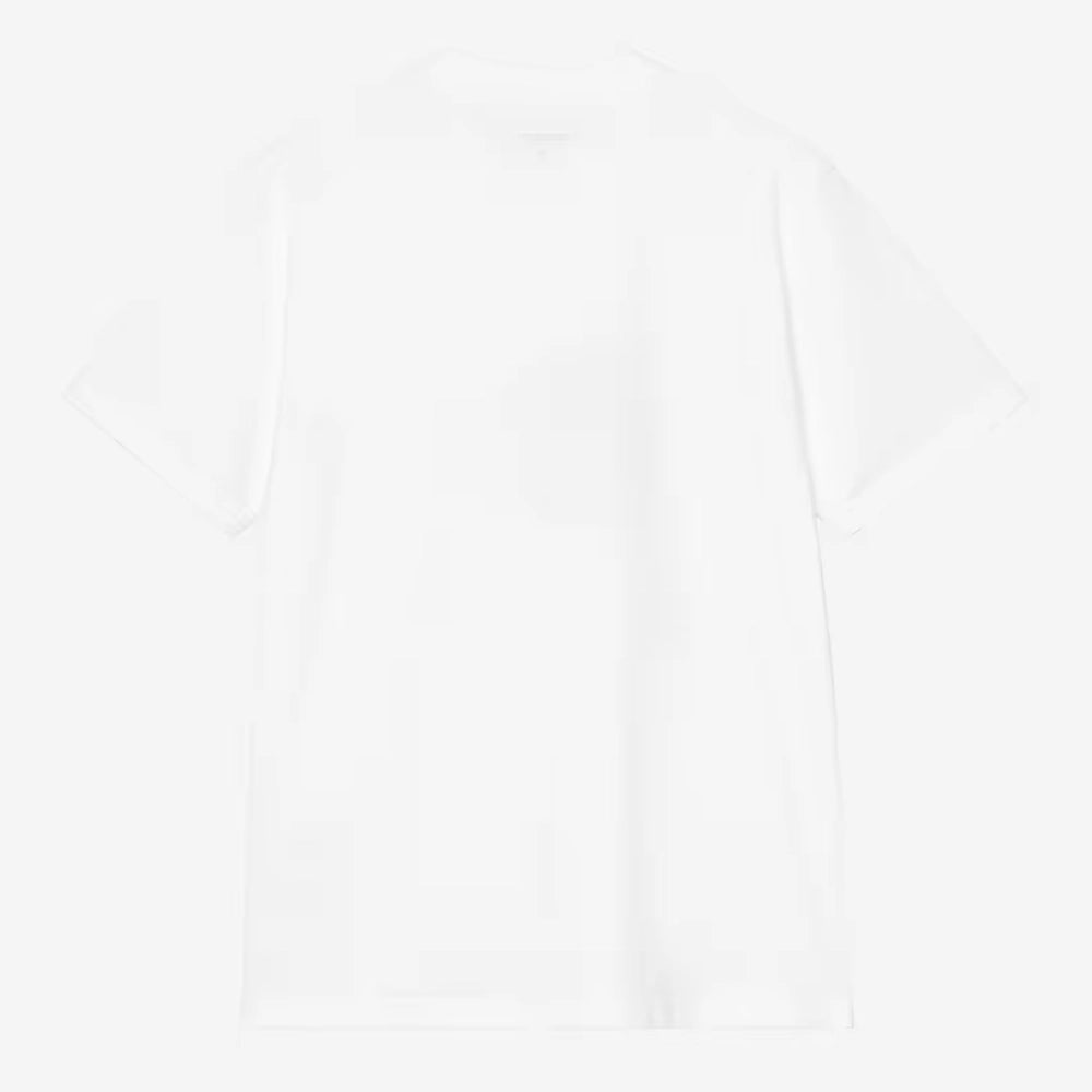 “Carhartt WIP S/S Slingshot T-Shirt in Weiß mit markantem Graphic-Print auf der Brust und Rundhalsausschnitt jetzt bei STICKABUSH.“