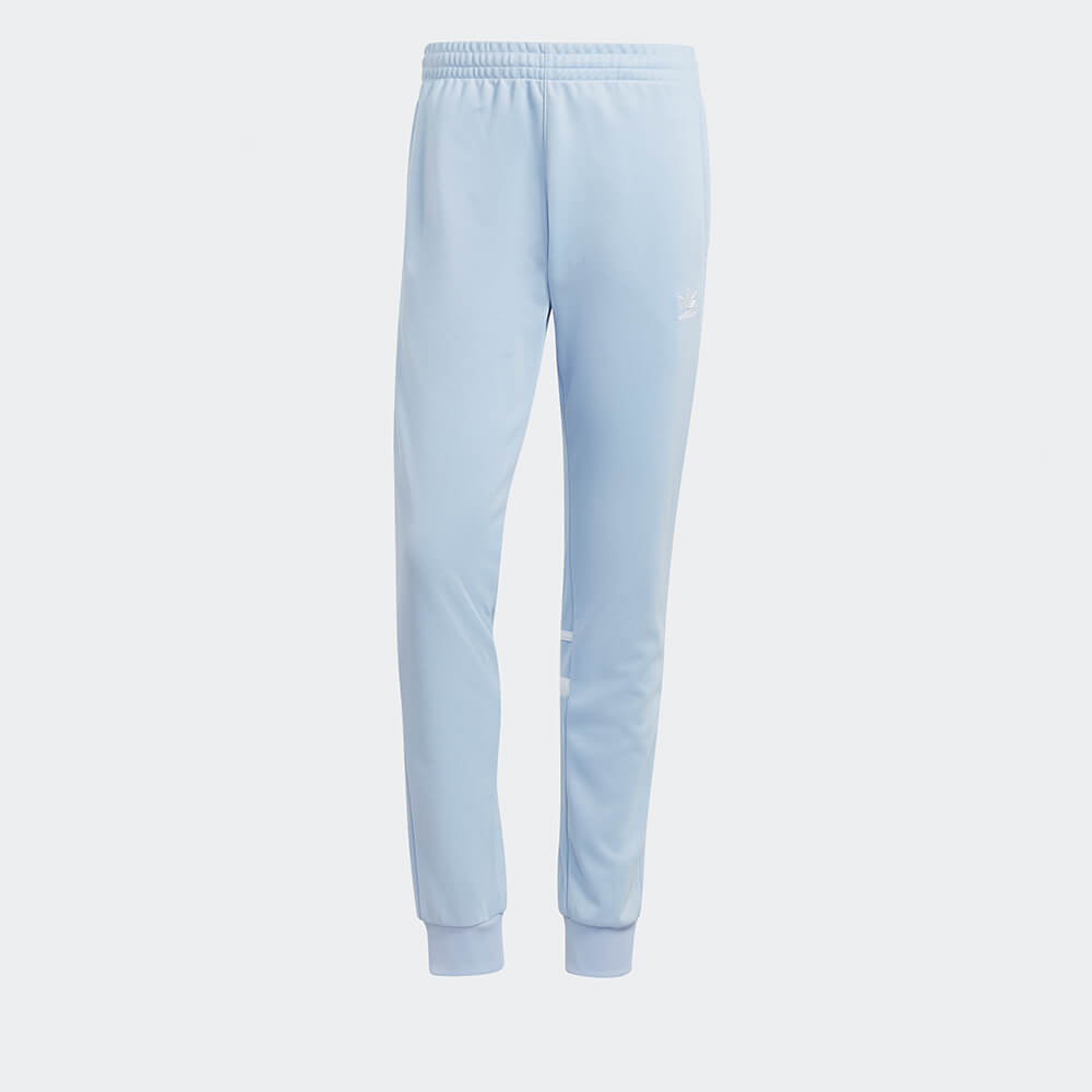 "Adidas Classics Cutline Pants in Blue Dawn/Weiß, IC9262, adidas Trainingshose aus Polyester-Mischung, Trainingshose mit Cutline-Design, Reißverschlusstaschen."
