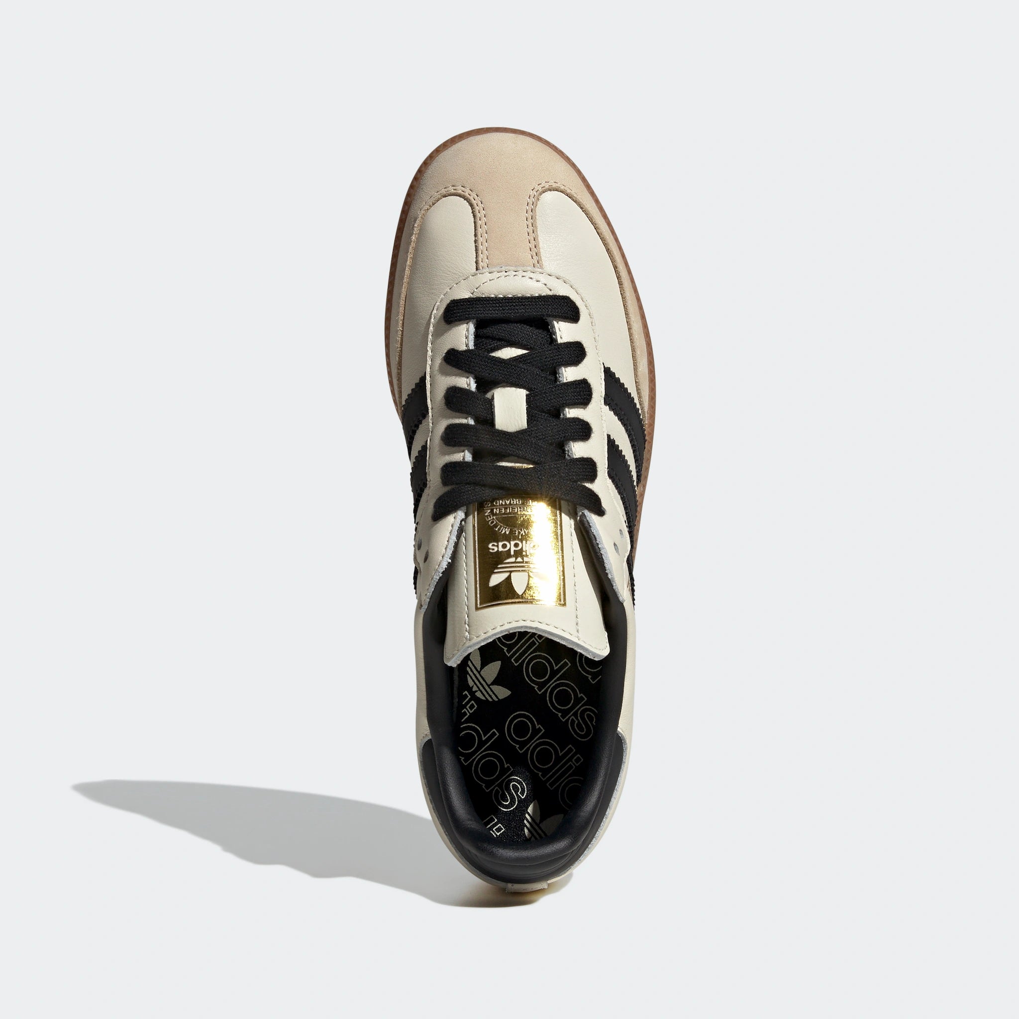 "Adidas Samba OG W - Beige/Schwarz, ID0478: Retro Sneaker mit Premium-Leder, Wildleder-Details und zeitlosem Design."