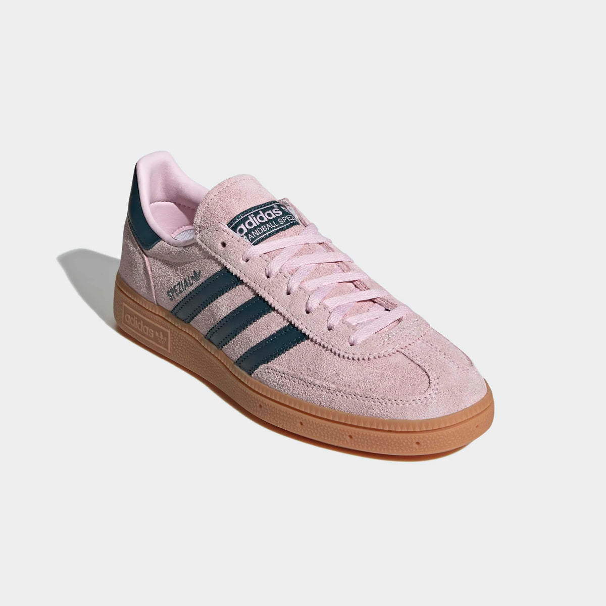 adidas Originals Handball Spezial Sneaker in Clear Pink / Arctic Night / Gum – Vorderansicht im STICKABUSH Online-Shop
