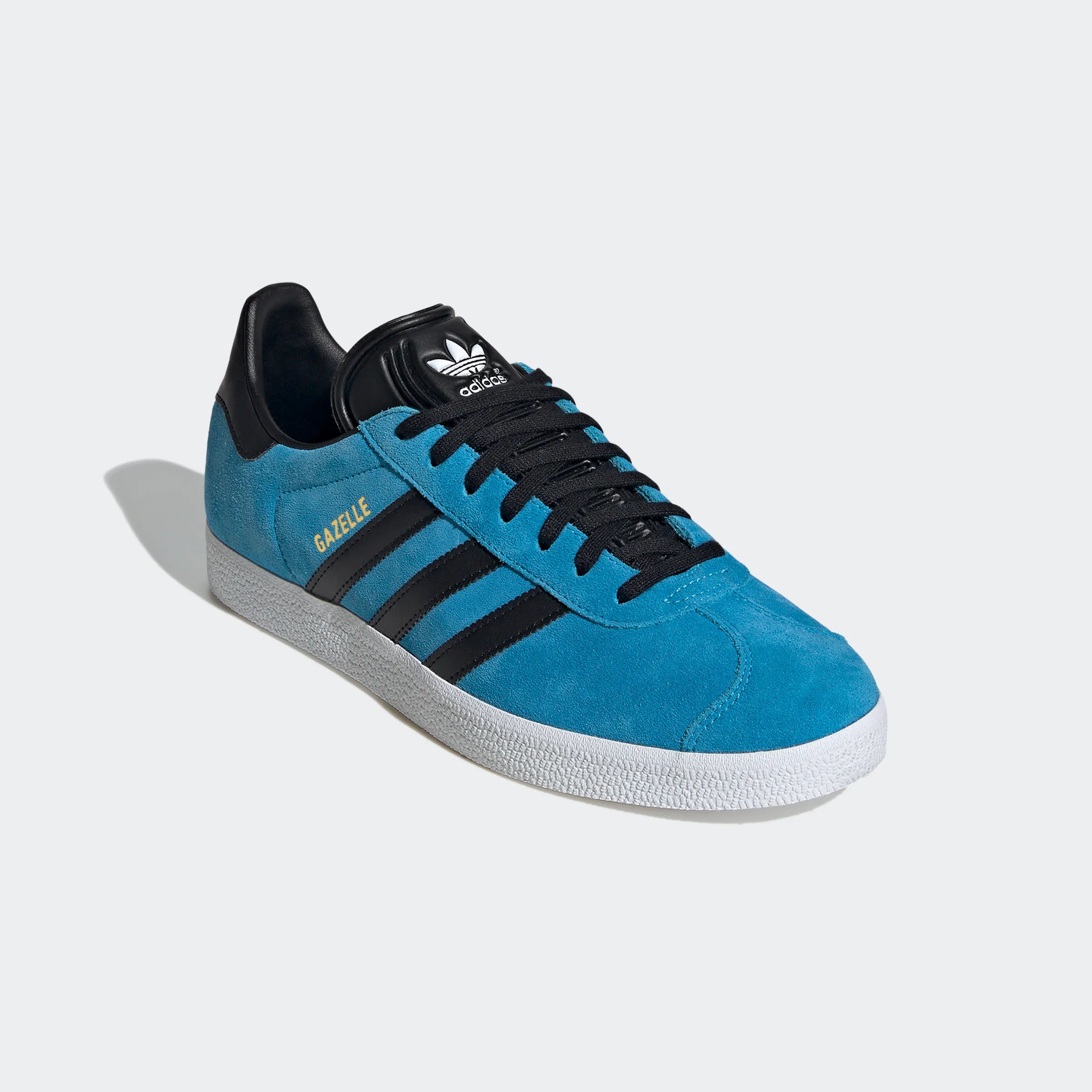 “Adidas Gazelle Retro-Sneaker in Blau/Schwarz IH2628: Schuhe mit „Gazelle“-Branding und MLS Team Edition von Kansas City.“