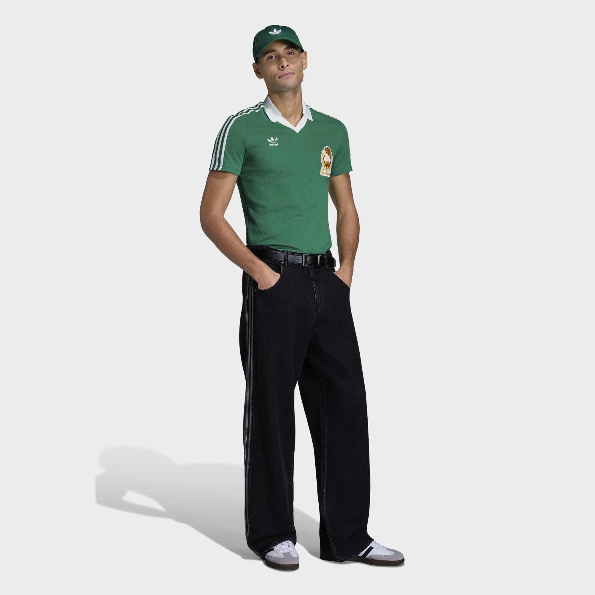 "adidas Originals Mexico 1986 Heimtrikot in Grün – Retro Fußball-Trikot mit der legendären Nr. 9 zur WM 2026 im Blokecore-Style bei Stickabush.“