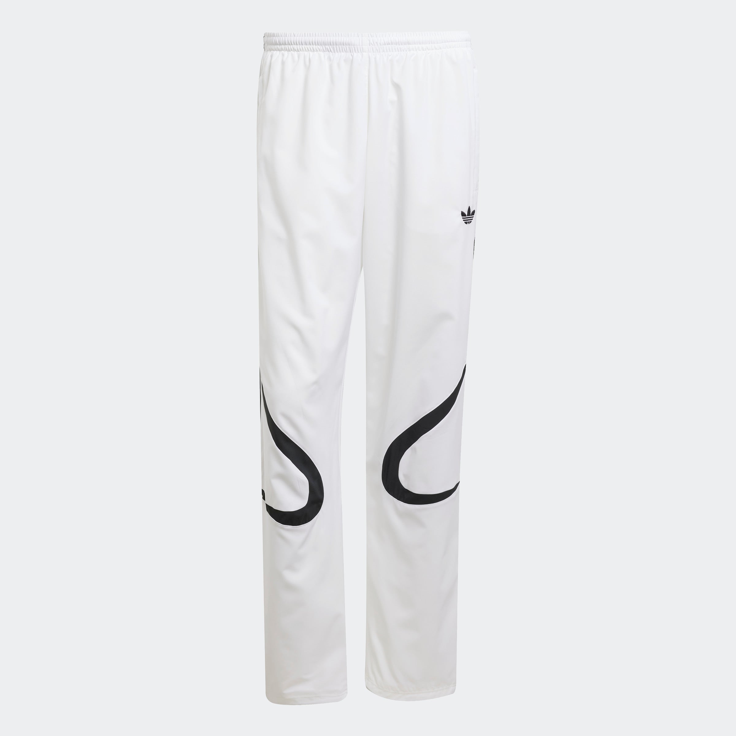 "adidas Originals Teamgeist Track Pants Herren in Weiß Schwarz, Retro-Fußball-Style, weiter Schnitt bei Stickabush.“
