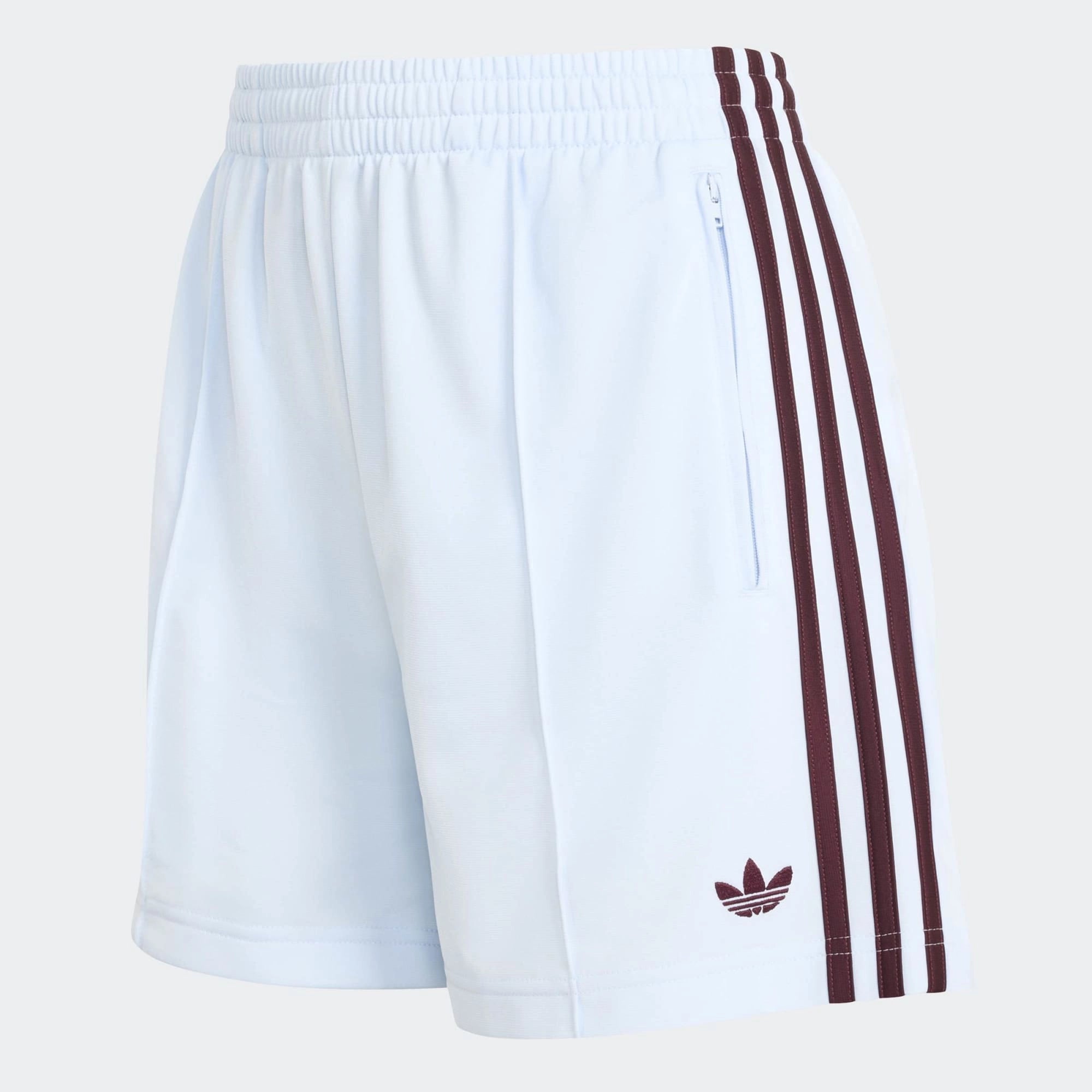 "adidas Originals Firebird Shorts Damen Crystal Sky Maroon – Hellblaue Retro Shorts aus der adidas Originals Bekleidung Kollektion bei Stickabush.“