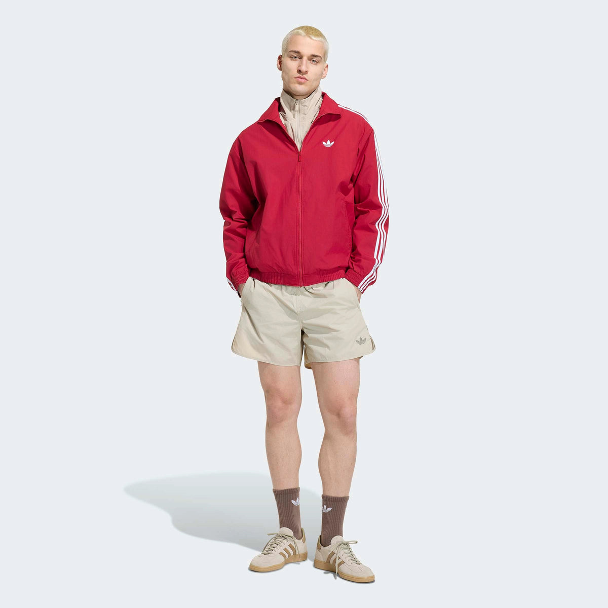 adidas Originals Firebird Woven Track Top KW0123 in Team Victory Red mit weißen 3-Streifen